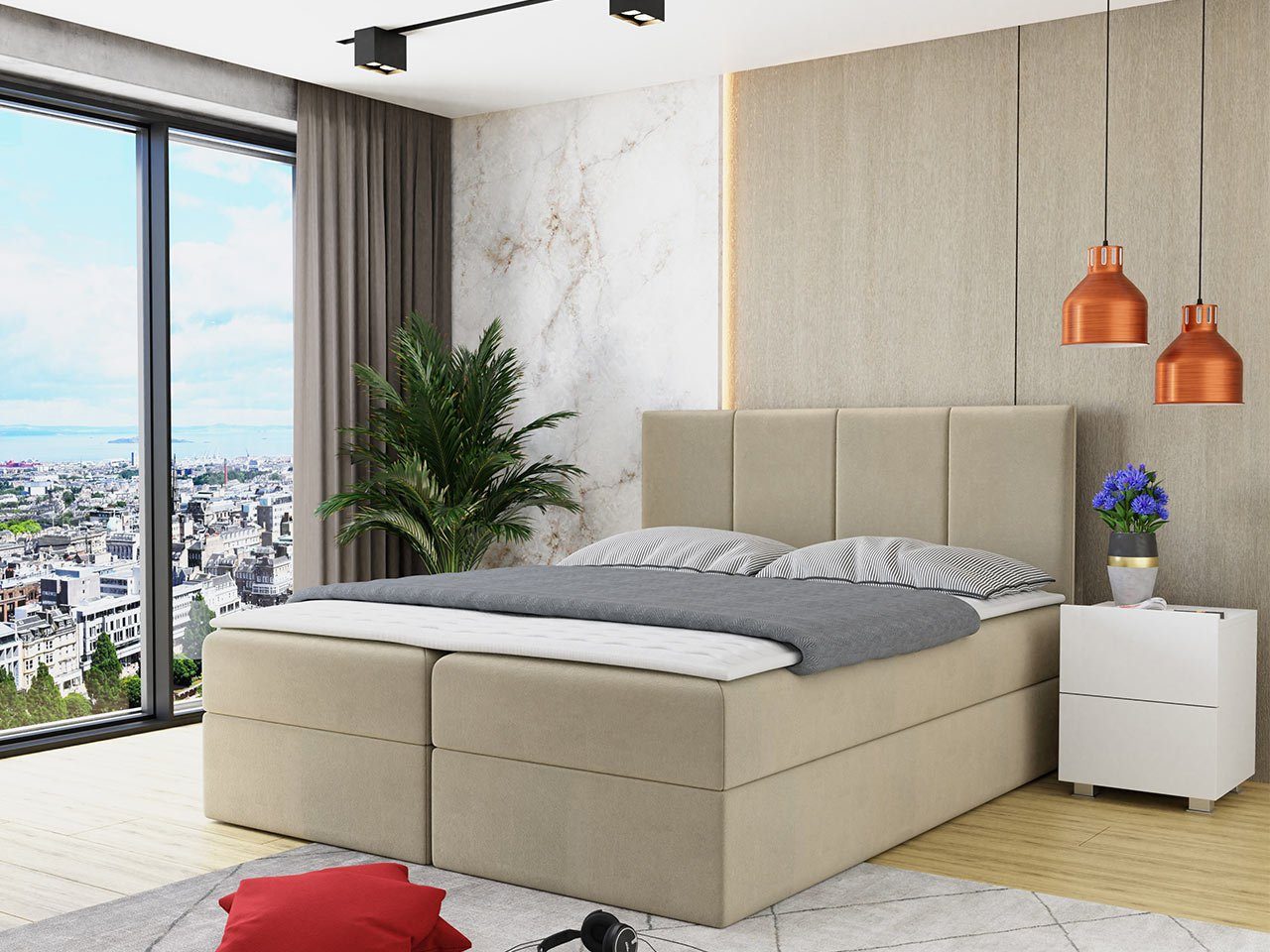 MIRJAN24 Boxspringbett Rebos (Lattenrost, Kopfteil und günstig online kaufen