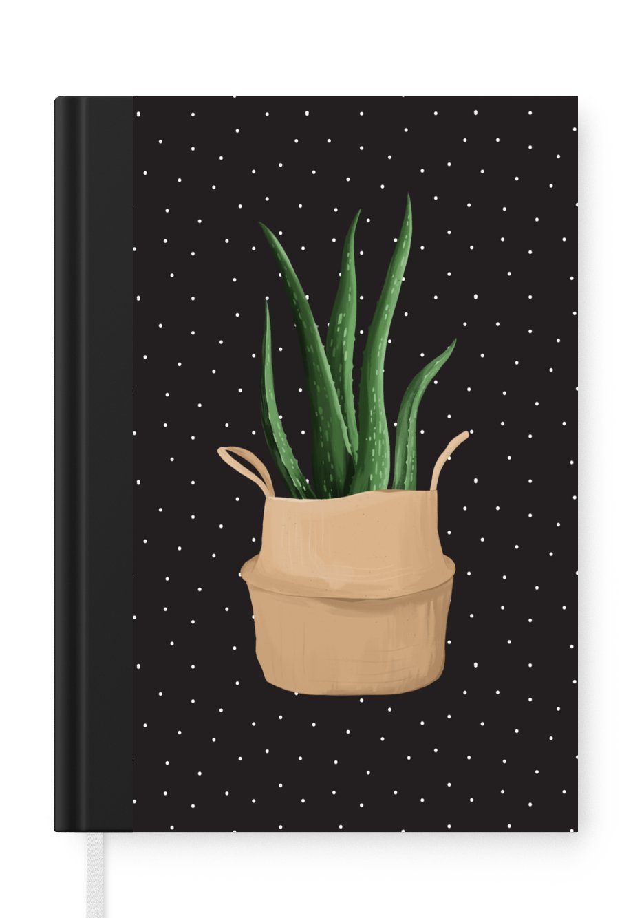 MuchoWow Notizbuch Pflanze - Aloe Vera - Pflanzgefäß, Journal, Merkzettel, Tagebuch, Notizheft, A5, 98 Seiten, Haushaltsbuch