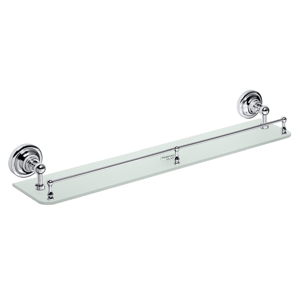 BRILLANTBAD® Duschablage BETRO CHROM Glasablage Messing Glas Chrom für Bad & Küche >> Bohren
