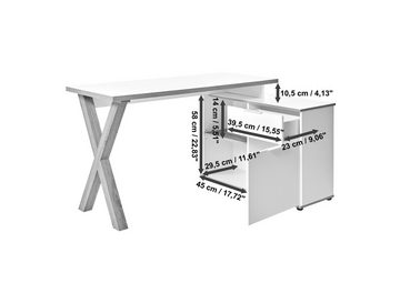 Jahnke Eckschreibtisch X-CLUB C 40 E (1-St), Eckschreibtisch, wechselseitig montierbar, X-Gestell