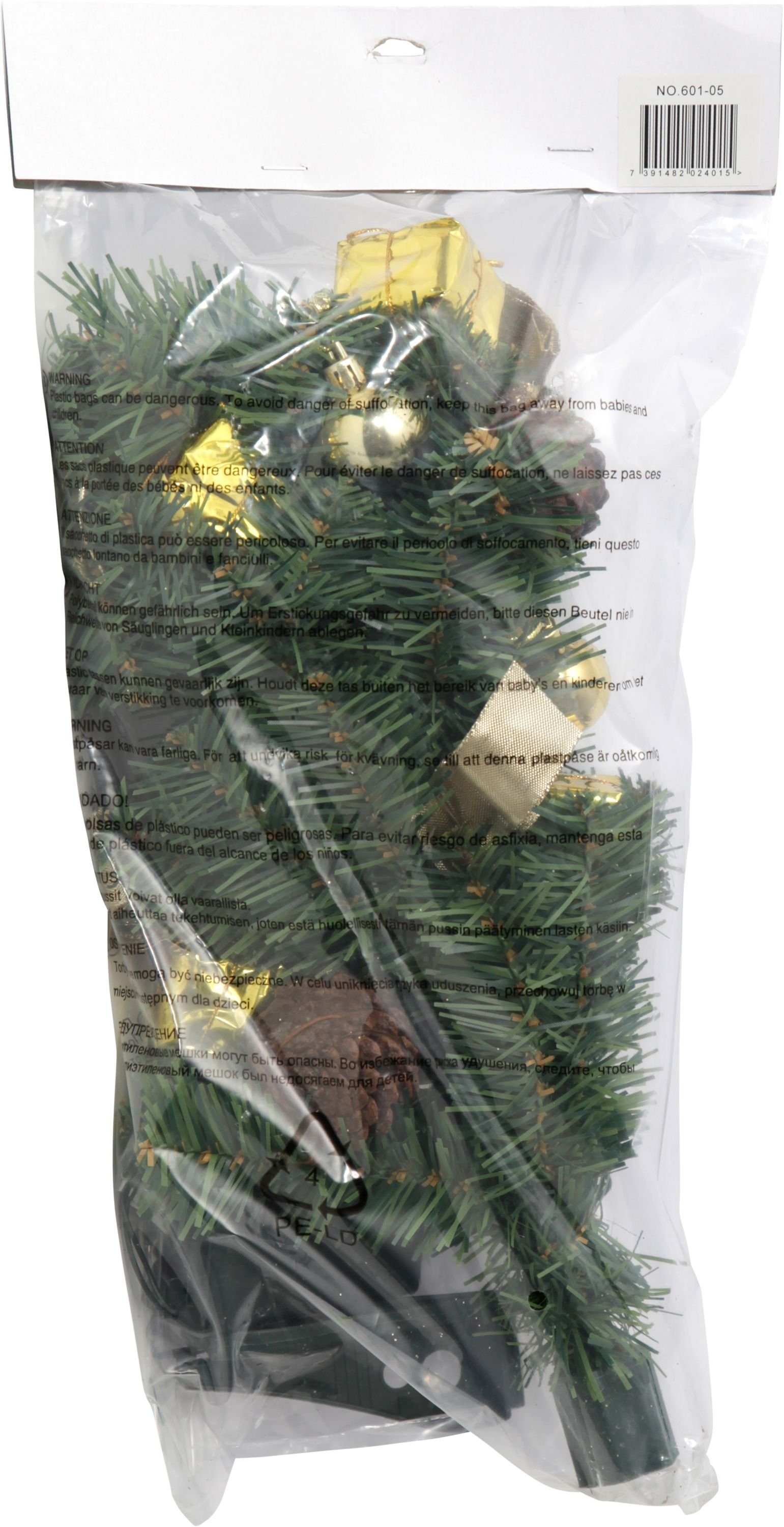 2.4 x Plastik, Weihnachtsbaum x Season cm, 2.4 Künstlicher LED-Tannenbaum"Decorage", circa" 601-05, Star Best 45 cm 4.5 Gold,