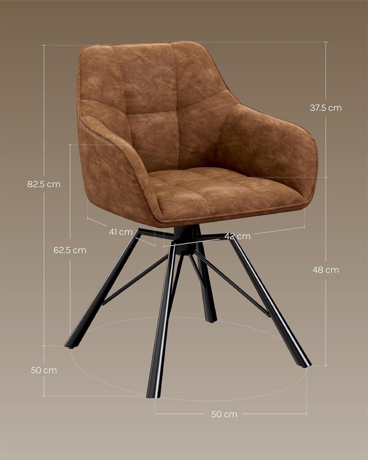 Woltu Polsterstuhl (4 St), Esszimmerstühle drehbar mit Armlehnen