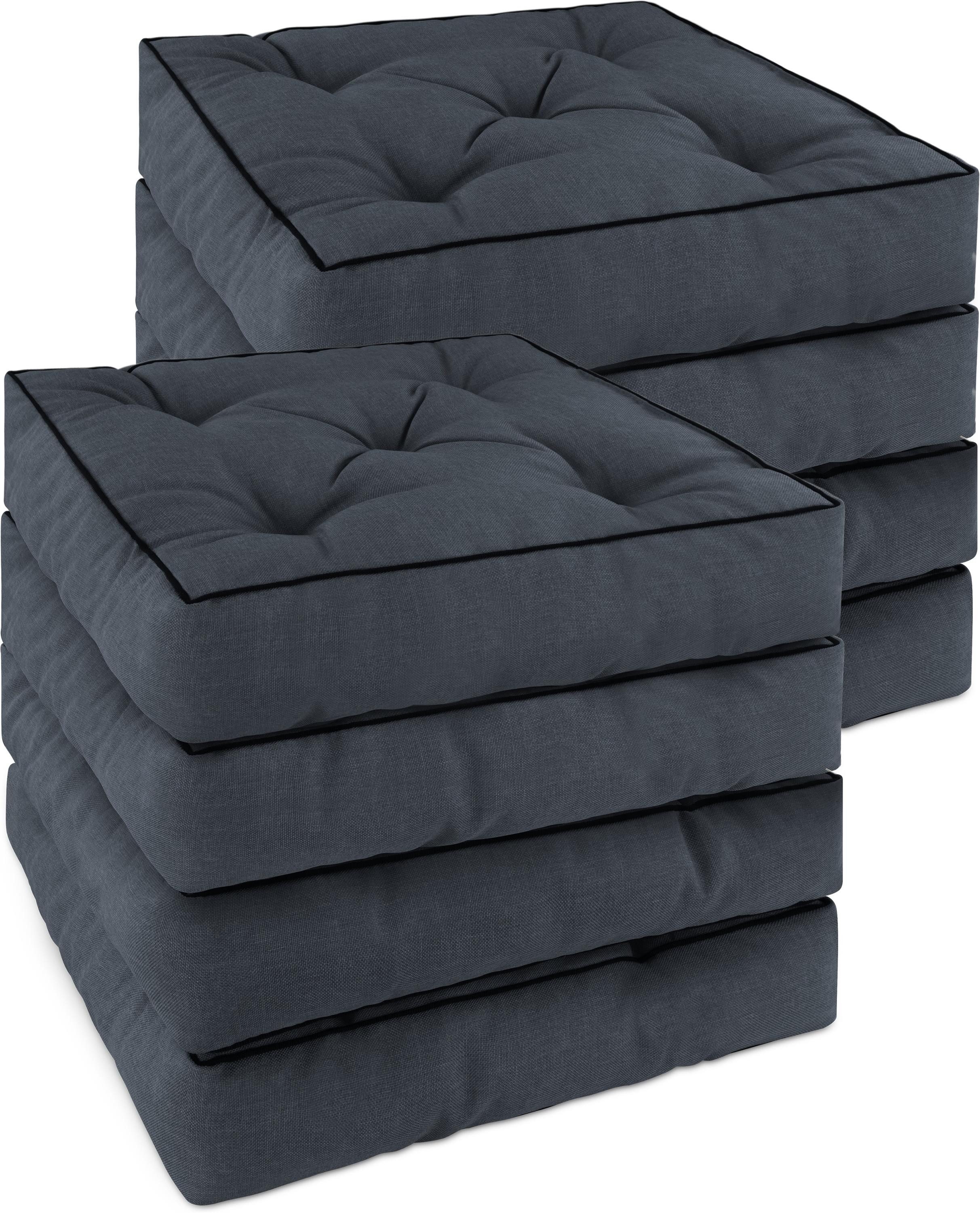 Aspero Sitzauflage 8 Stuhlkissen 40x40 cm Padua, Gepolsterte Outdoor Auflage mit Steppung