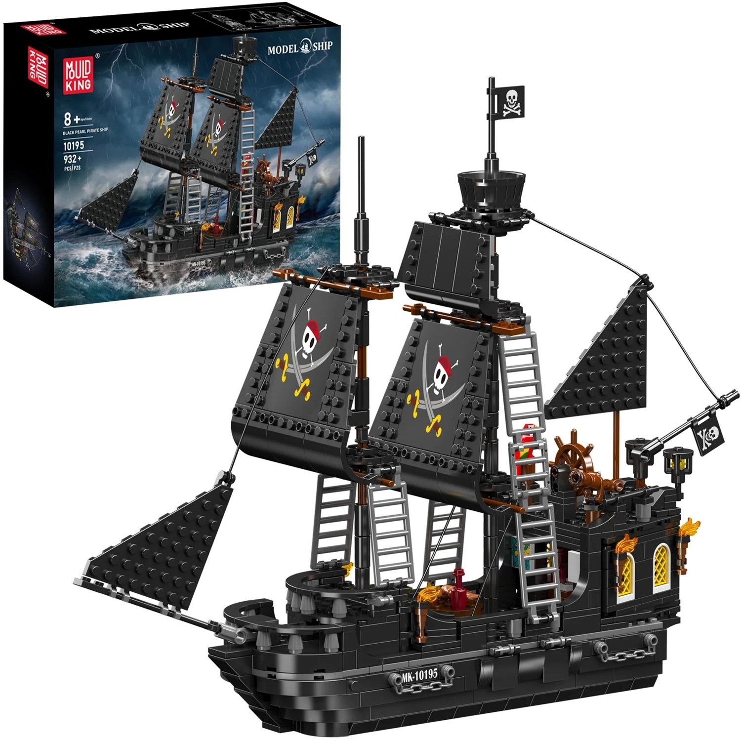 Mould King 10195 Piratenschiff Black Pearl III Konstruktionsspielsteine