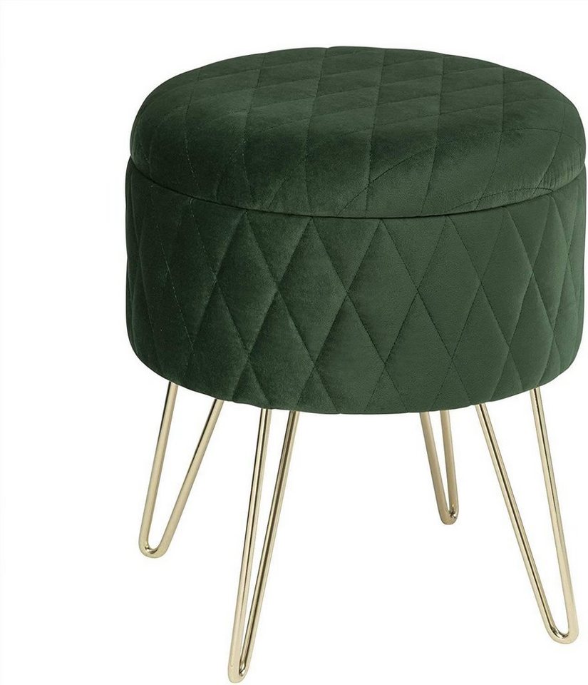 Woltu Sitzhocker, Polsterhocker mit Stauraum Samt Pouf rund online