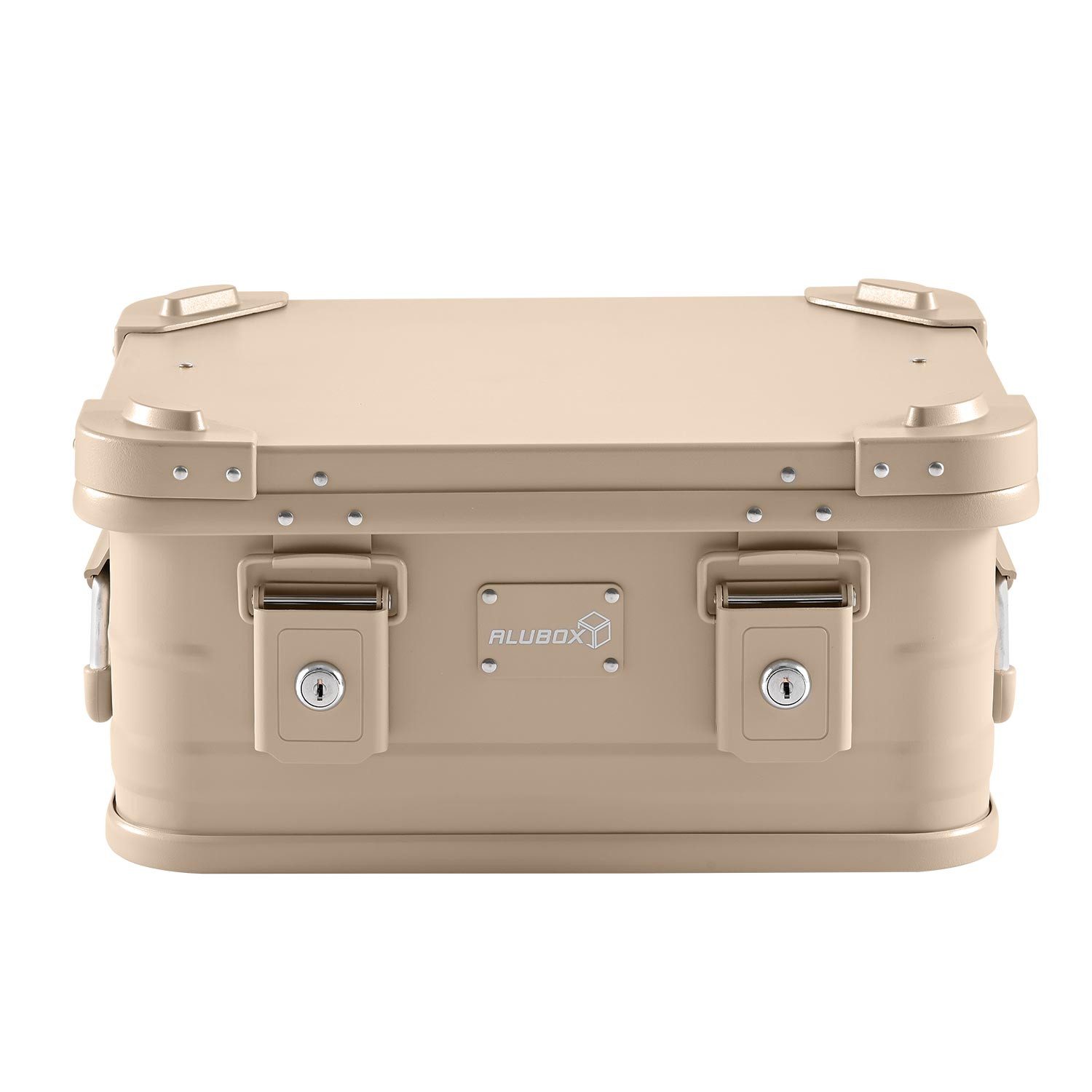 ALUBOX Kiste mit Deckel Metallkiste Spielzeugkiste E18 Liter (Abmessungen 42 x 32 x 20 cm), 7 verschiedene Farben - stapelbar & abschließbar