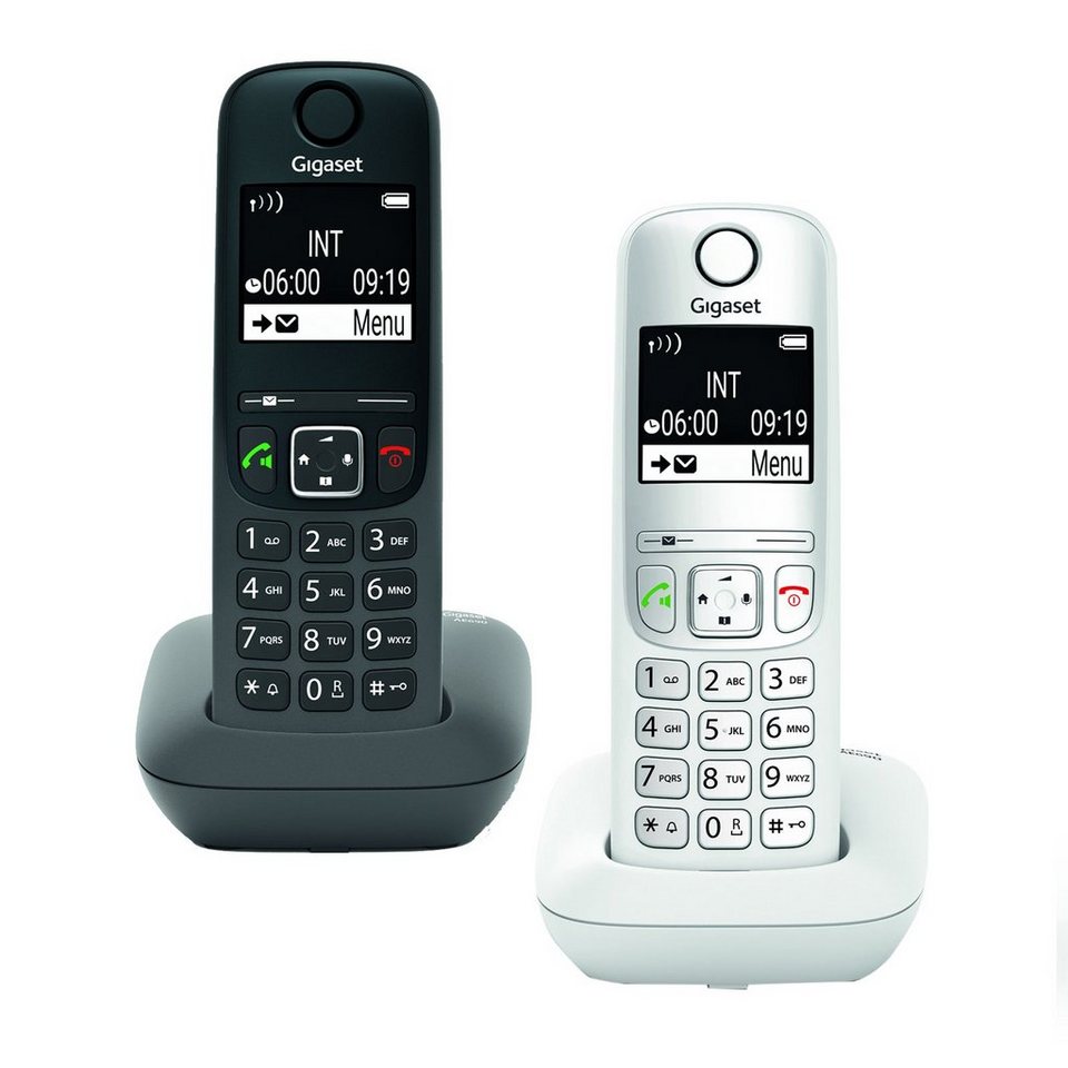 Gigaset AE 690 Schnurloses Telefon Schnurloses DECT-Telefon, Beleuchtetes  schwarz-weiß Grafik-Display mit hohem Kontrast