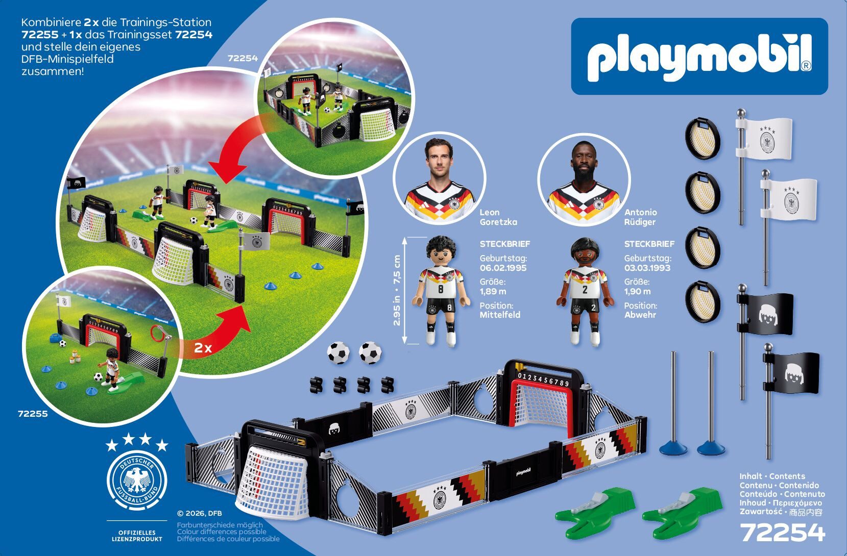 Playmobil® DFB Trainingsset Goretzka vs Rüdiger (72254), DFB Konstruktions-Spielset, Made in Europe