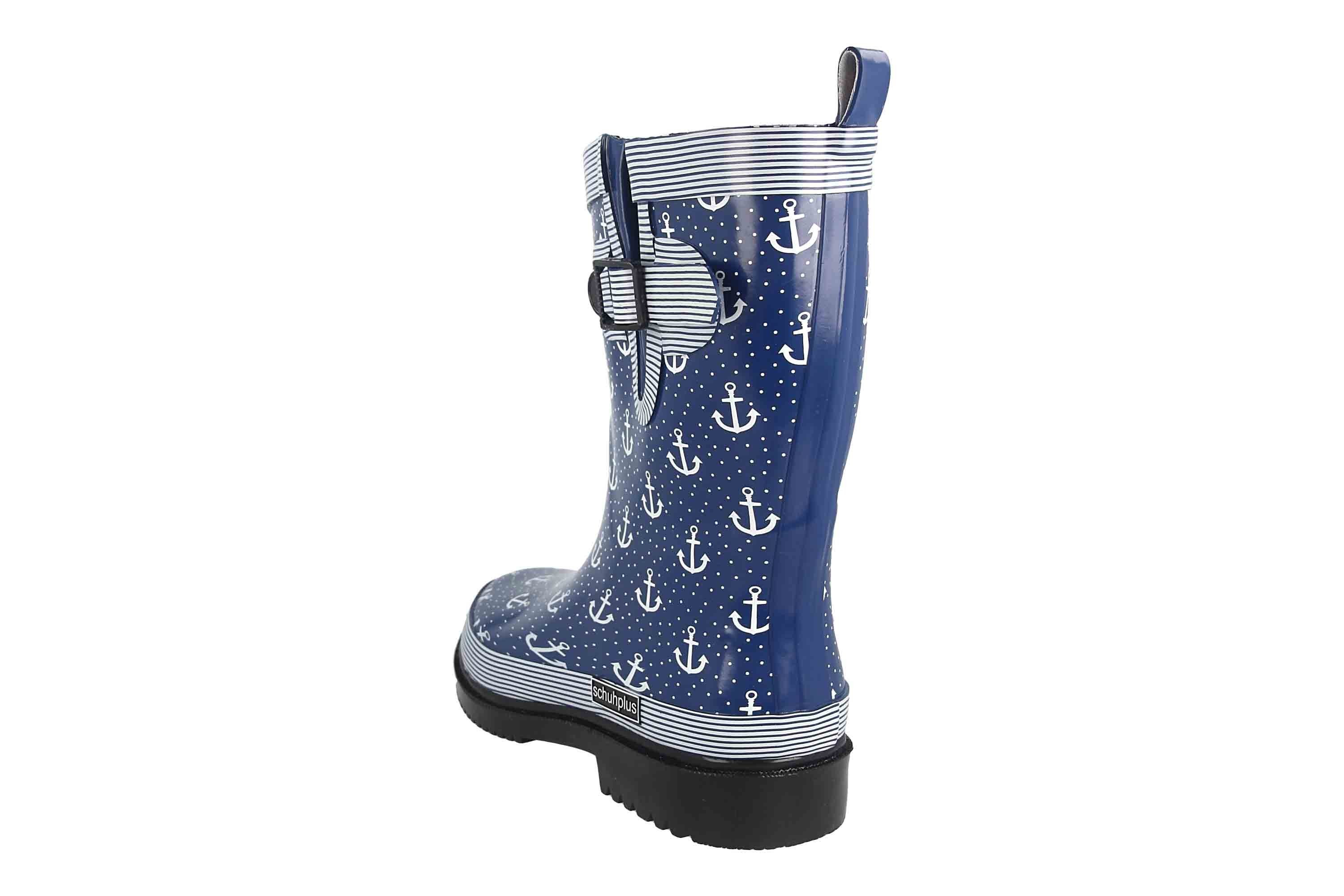 SCHUHPLUS Marleen-Blau-Weiß Gummistiefel günstig online kaufen