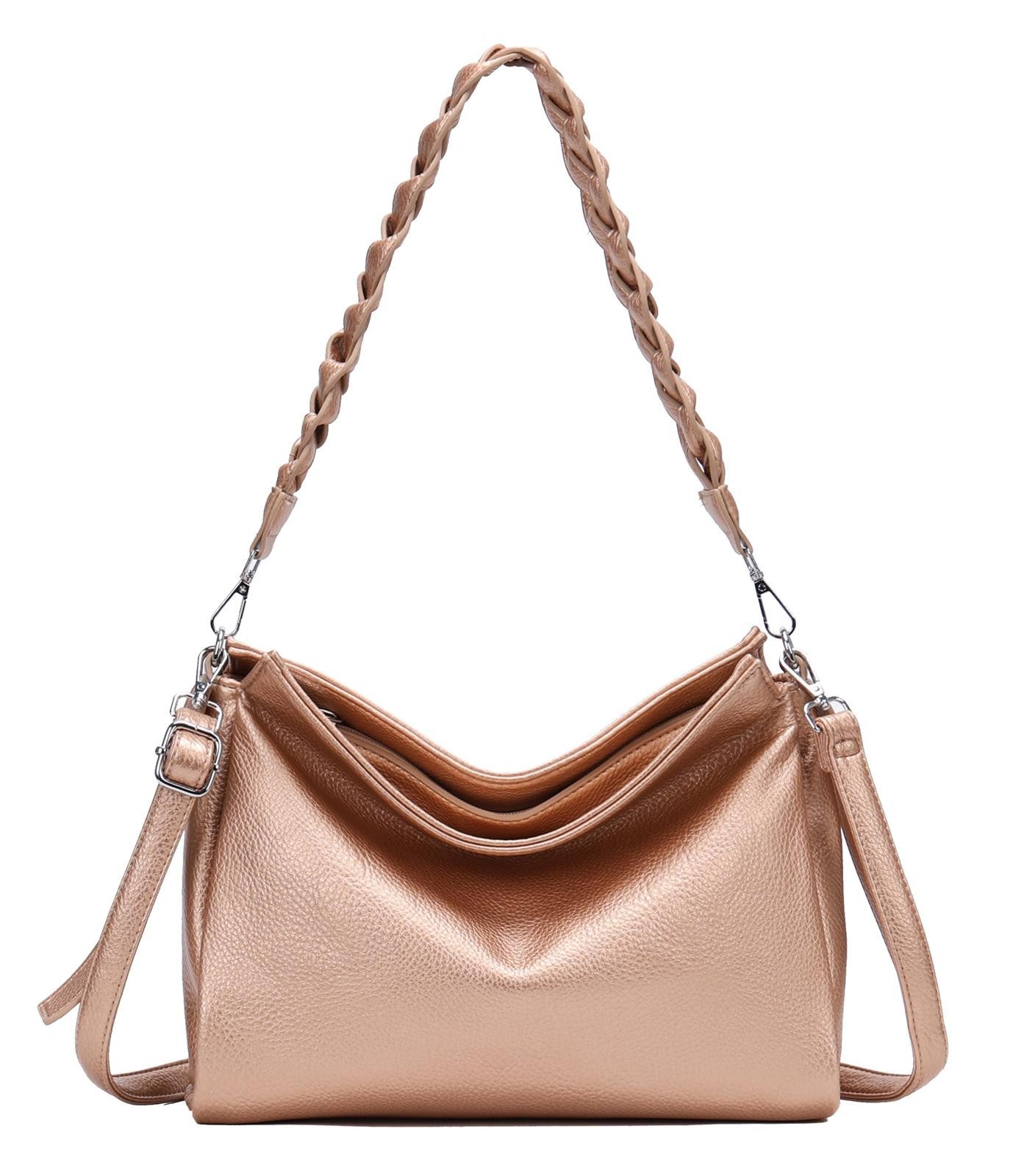 Schultertasche Damen Tasche Shopper FLECHTOPTIK Hobo Bag Umhängetasche Crossover