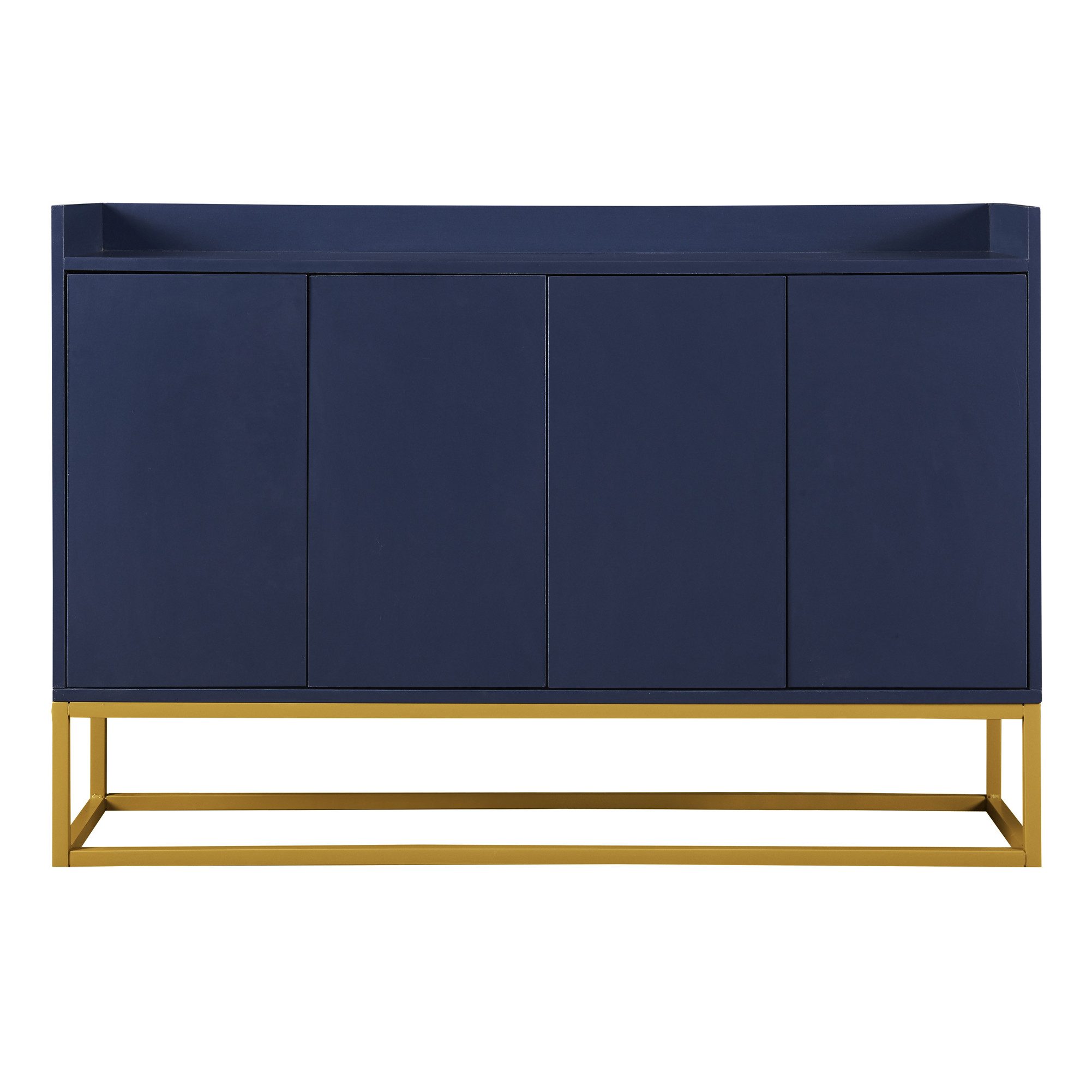 EXTSUD Sideboard Modernes Sideboard 4-türig, grifflos, verstellbare Regale, Weiß, Modernes Design griffloser Schrank verstellbare Regale stabile