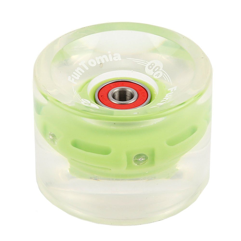 FunTomia inkl. Wheels) Rollen Kugellager Rollenhärte Mach1® Stück FunTomia 70x51mm 80A 80A (LED) Magnet (Big grün Longboard LED und 4 Spacer in Longboard/Skateboard