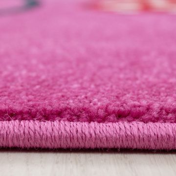 Kinderteppich Kinder Teppich Kikki Violett, Teppich Boss, rund, Höhe: 11 mm