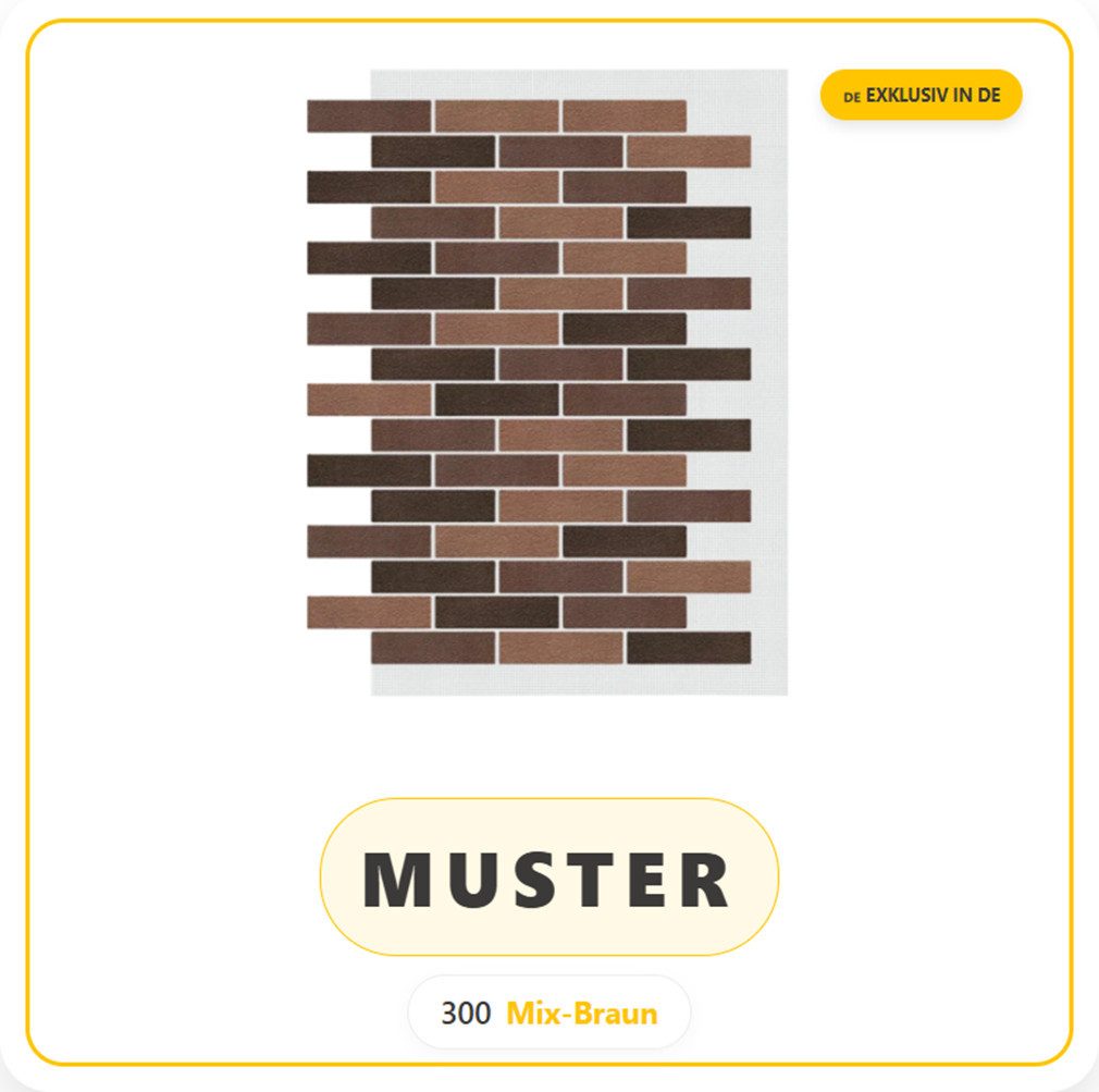 STM Company Wandpaneel AMK Fassadenziegel-Optik Paneele, Wandpaneele für Innen & Außen, 9,4 qm, (Packung, 1-tlg., 9,4 m) Dekorative & witterungsbeständige Fassadenverkleidung, (9,4 m² Set)