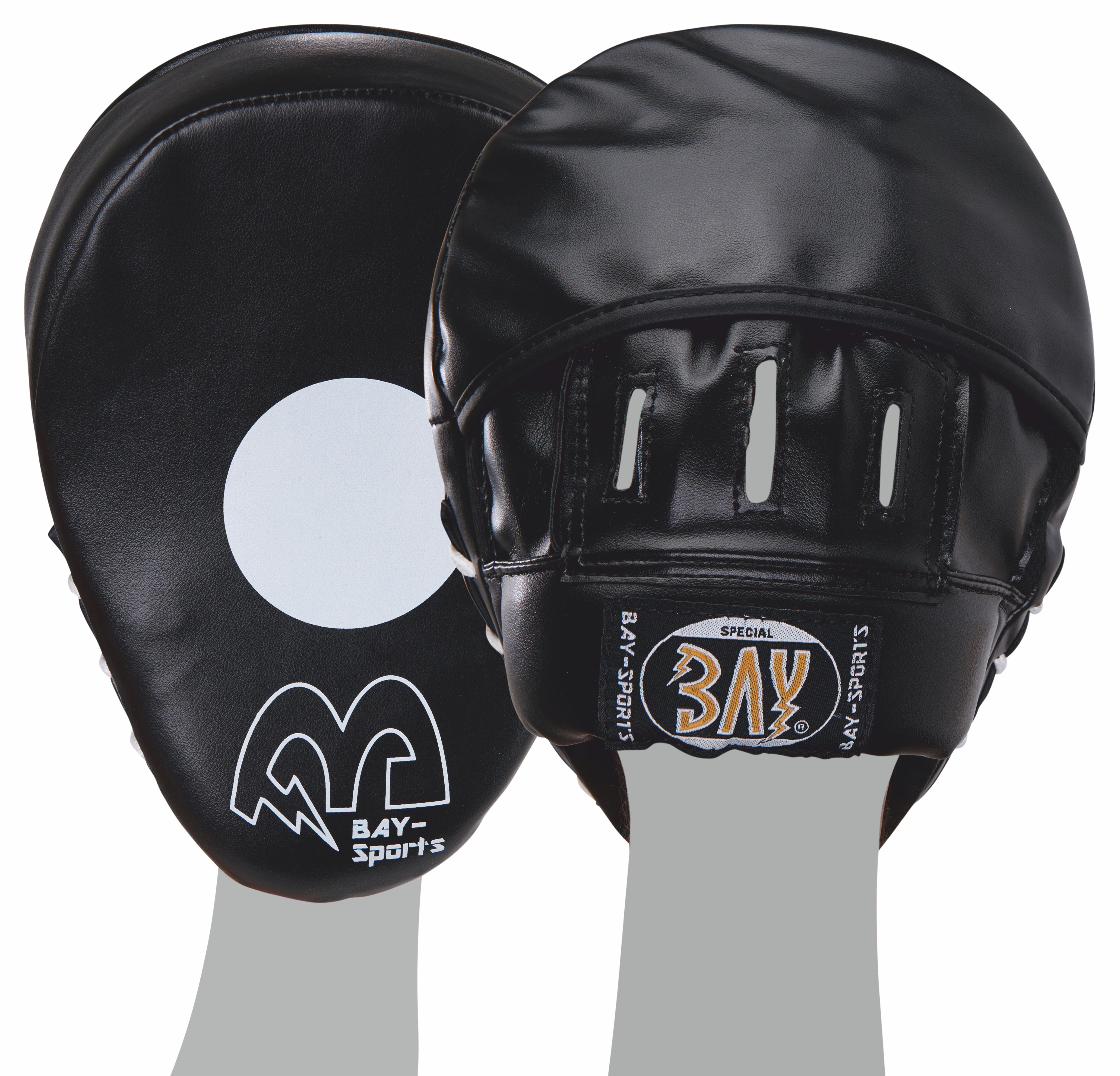BAY-Sports Pratze Handpratzen CURVED MEDIUM Schlagpolster Schlagkissen gebogen Pratzen, WEICH Trainerpratzen Boxen, Kickboxen, MMA, Krav Maga, Kampfsport