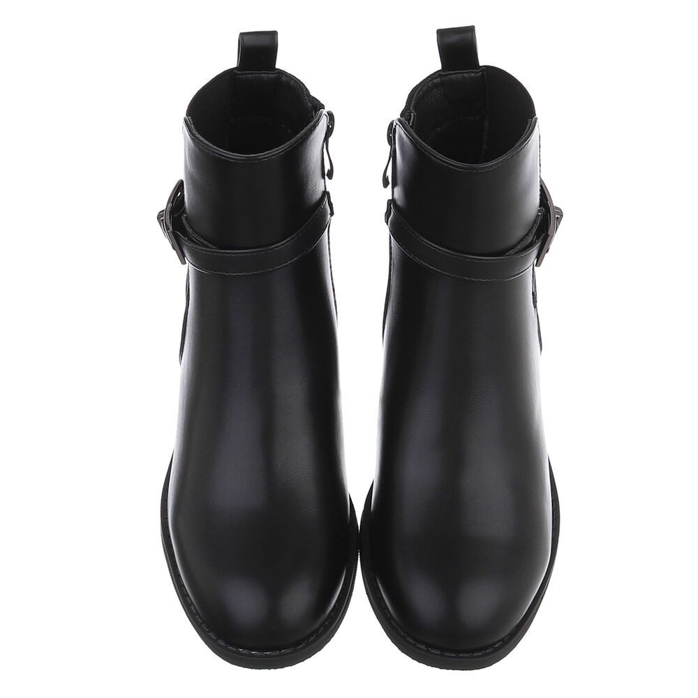 Ital-Design Damen Stiefelette mit Blockabsatz und Schnalle Stiefelette (92355255) Blockabsatz Chelsea Boots in Schwarz – Bild 4 von 5