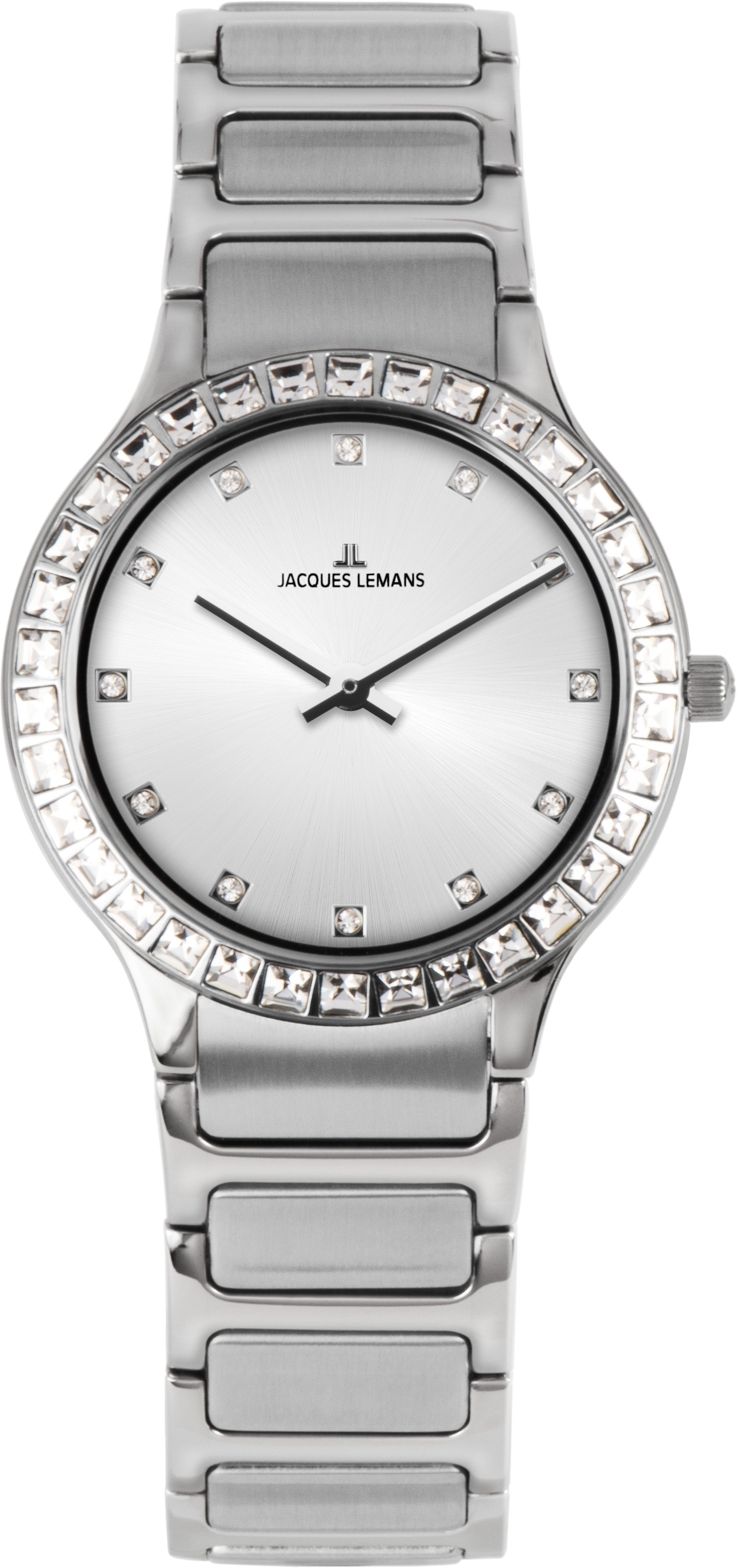 Jacques Lemans Quarzuhr Milano 1-2208B, Armbanduhr, Damenuhr, Edelstahlarmband, analog