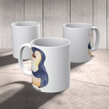 Mr. & Mrs. Panda Tasse Pinguin Diät - Weiß - Geschenk, XL Becher, Große Tasse, XL Tasse, Kör, XL Tasse Keramik, Großes Füllvolumen