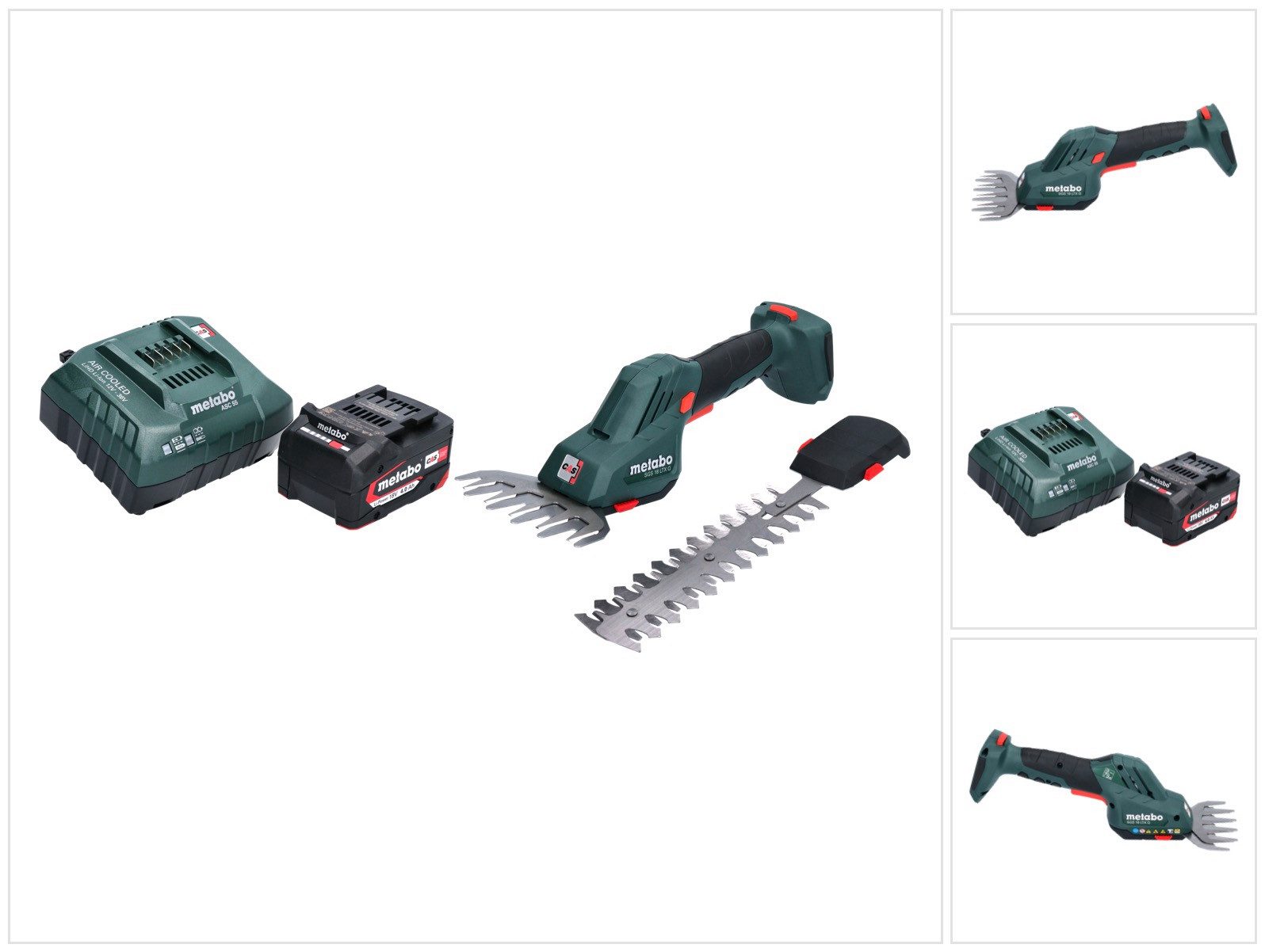 metabo Akku-Grasschere SGS 18 LTX Q Akku Gras und Strauchschere 18 V + 1x Akku 4,0 Ah + Lade