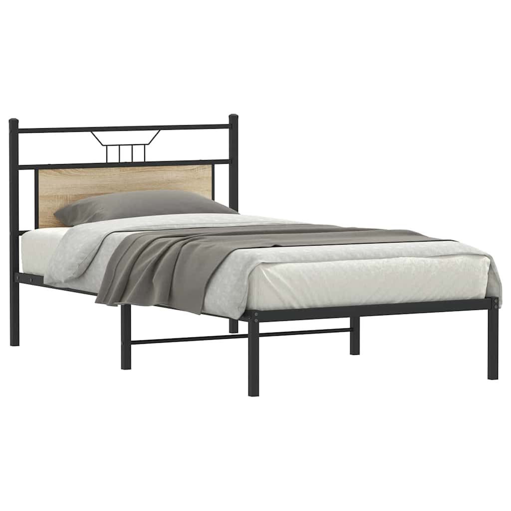 vidaXL Bett Bettgestell ohne Matratze Sonoma-Eiche günstig online kaufen