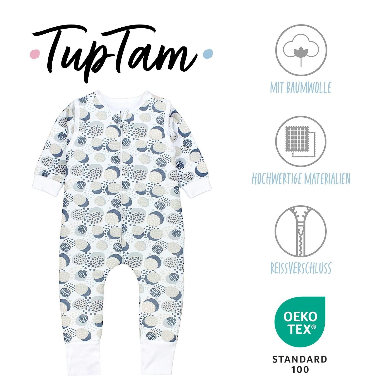 TupTam Babyschlafsack 2.5 TOG Schlafsack BIO-Baumwolle mit Beinen und Ärmeln Herbst Winter – Bild 2 von 5
