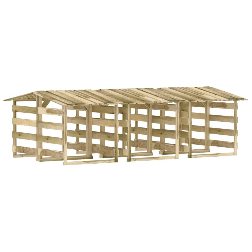vidaXL Kaminholzregal Перголы mit Dach 6 Stk 100x90x100 cm Kiefernholz Imprägniert Holzlage, BxTxH:0x90x100 cm
