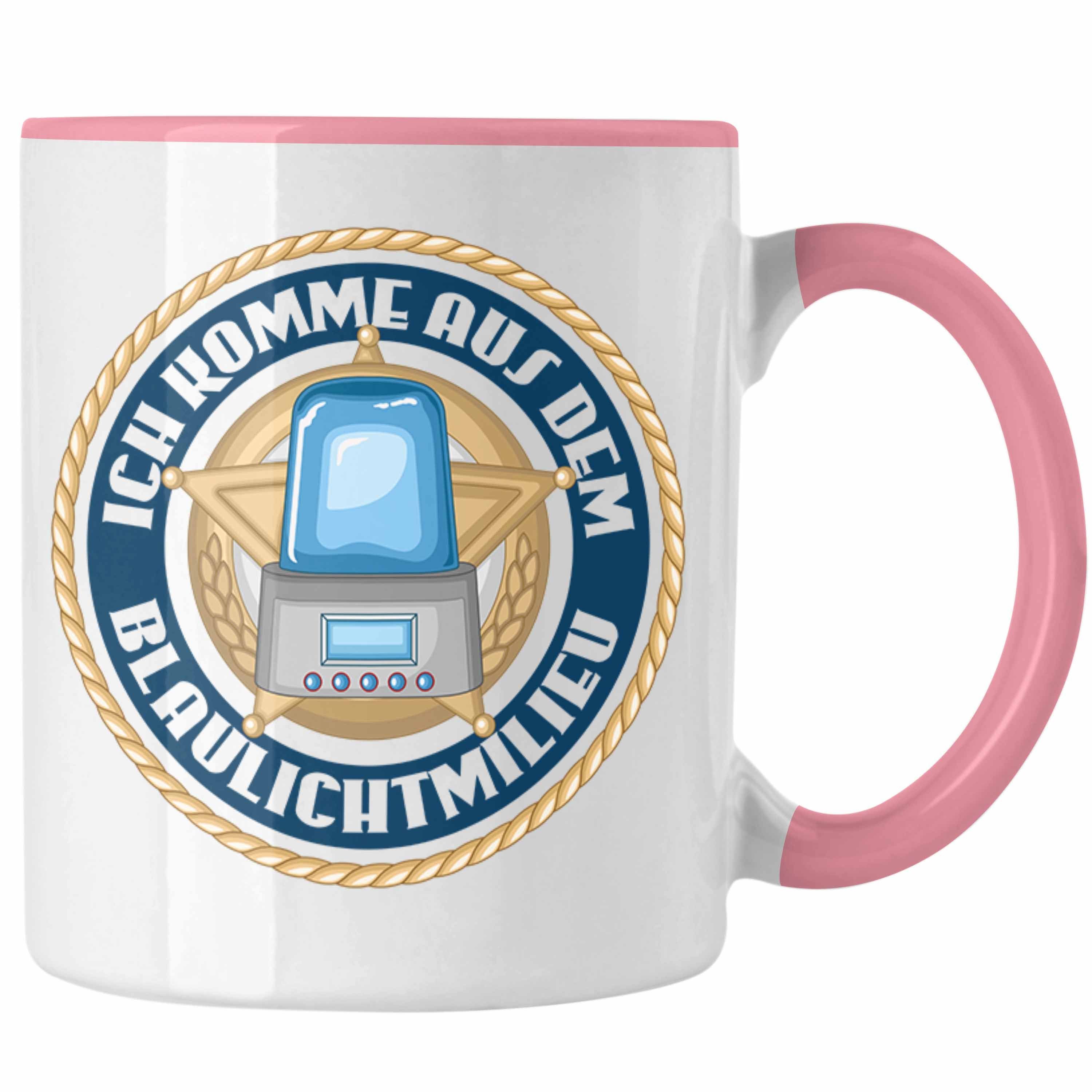 Trendation Tasse Trendation - Polizist Geschenk Tasse mit Spruch Geschenke Polizei Männer Lustig Blaulichtmilieu Rosa