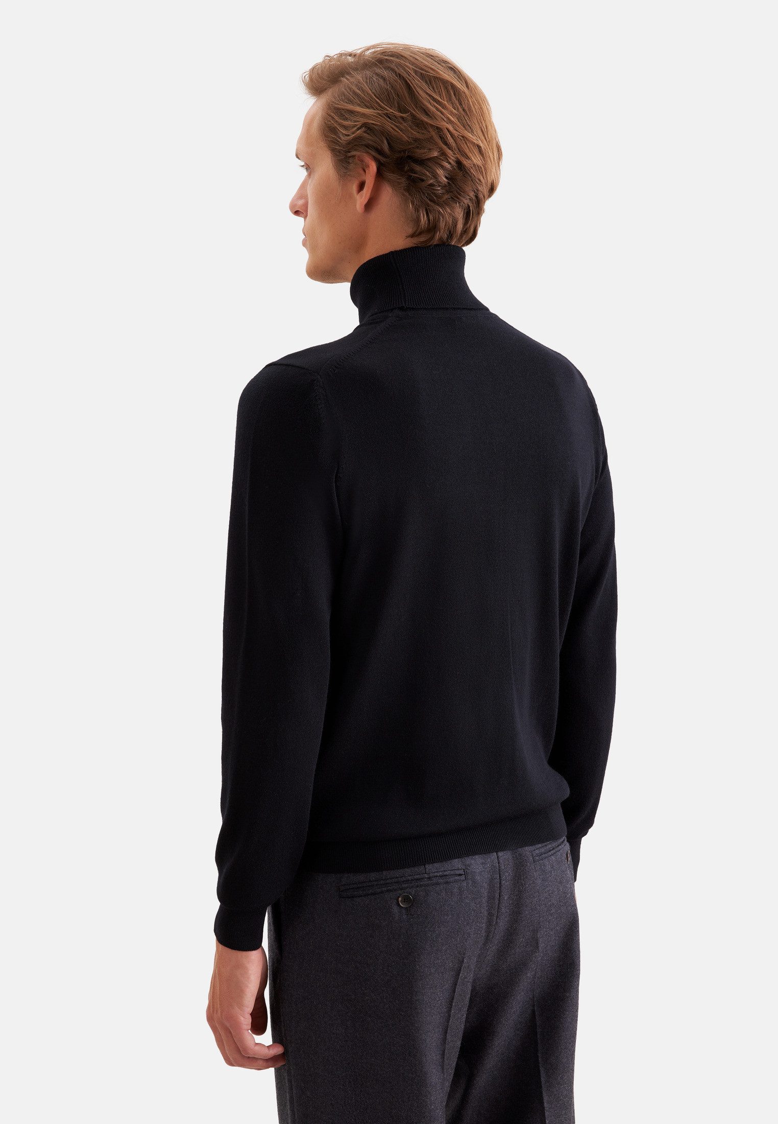 seidensticker Strickpullover Schwarze Rose 1/1 Rollkragen Uni