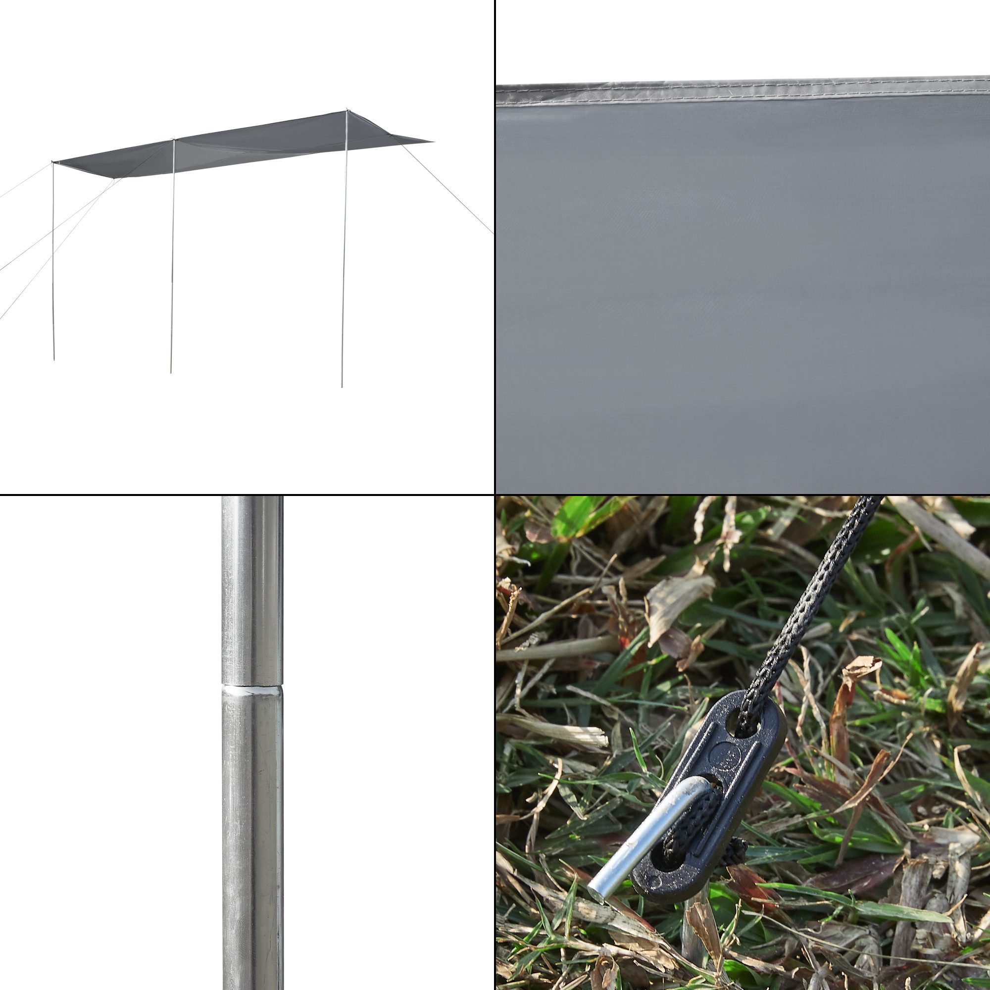 pro.tec Markisenvorzelt, »Beuningen« Wohnwagen-Vorzelt 400 x 240 x 235 cm Grau