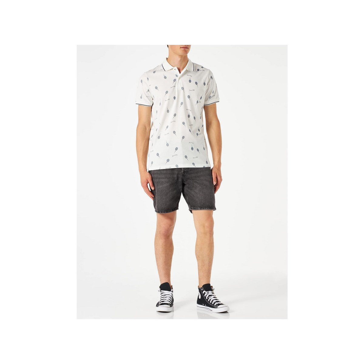 Jack & Jones weiß fit Rundhalsshirt regular (1-tlg)