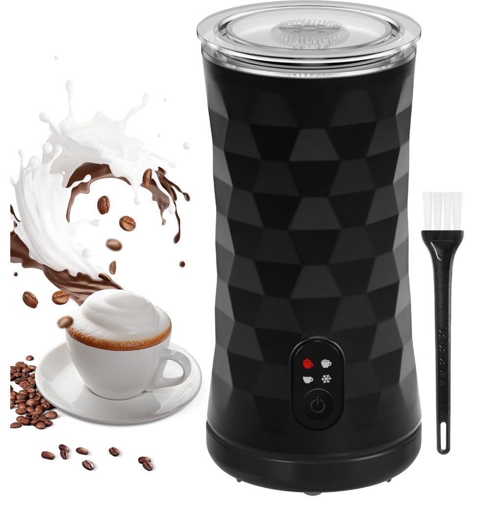 TSE Milchaufschäumer MF1201B Milchaufschäumer 400 W 240 ml 4in1 heiß & kalt LED Auto-Stopp