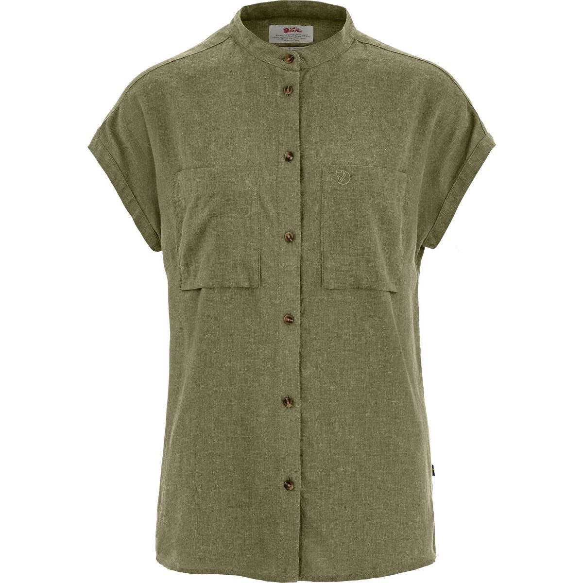 Fjällräven Kurzarmshirt övik Hemp Shirt SS W Leichtes, atmungsaktives Damenhemd aus Hanf/Lyocell mit versteckter