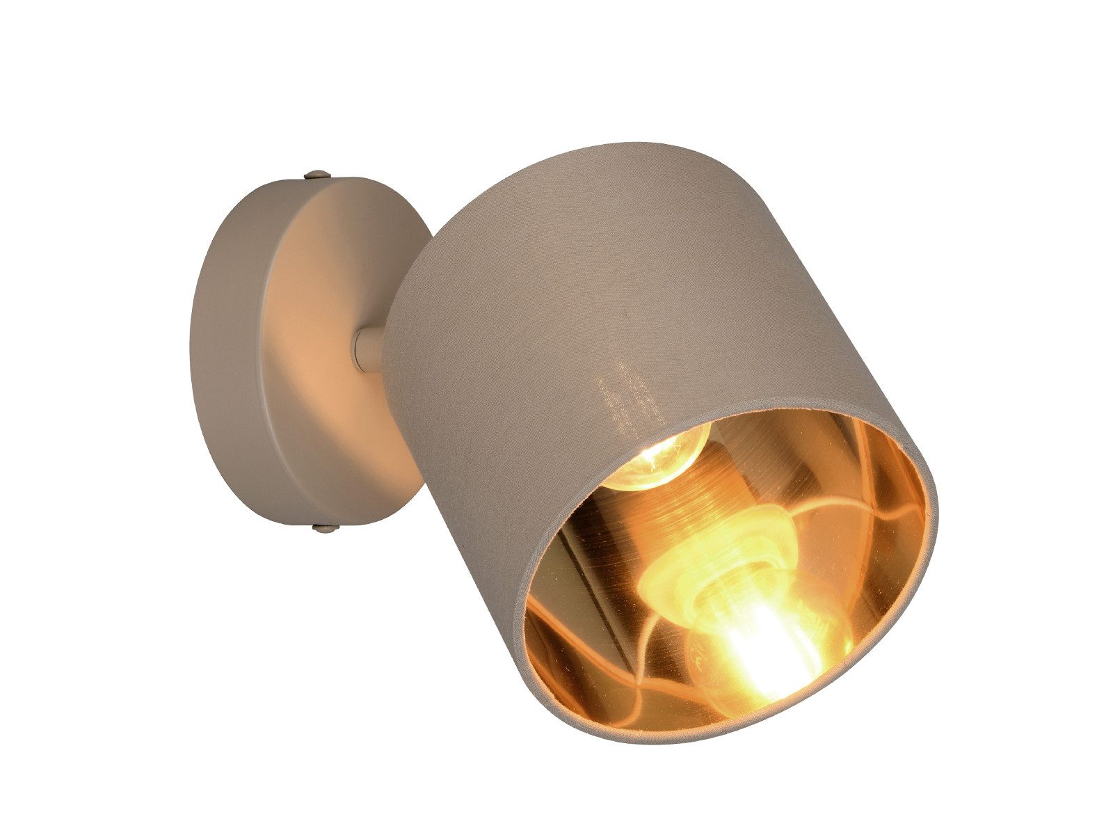 Reality Leuchten LED Wandstrahler mit Stoffschirm inkl. E14 LED Ø 12cm, dimmbar, LED wechselbar, Warmweiß, innen Wandleuchte, Spot schwenkbar, Wandbeleuchtung Wohnzimmer & Flur