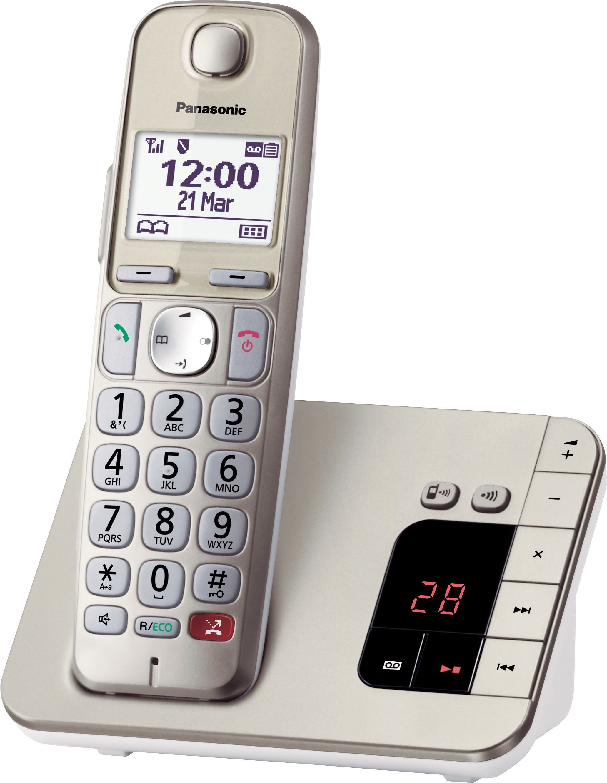 Panasonic KX-TG260GN DECT-Telefon (Mobilteile: 1), Anrufbeantworter mit 40  Min. Aufnahmezeit