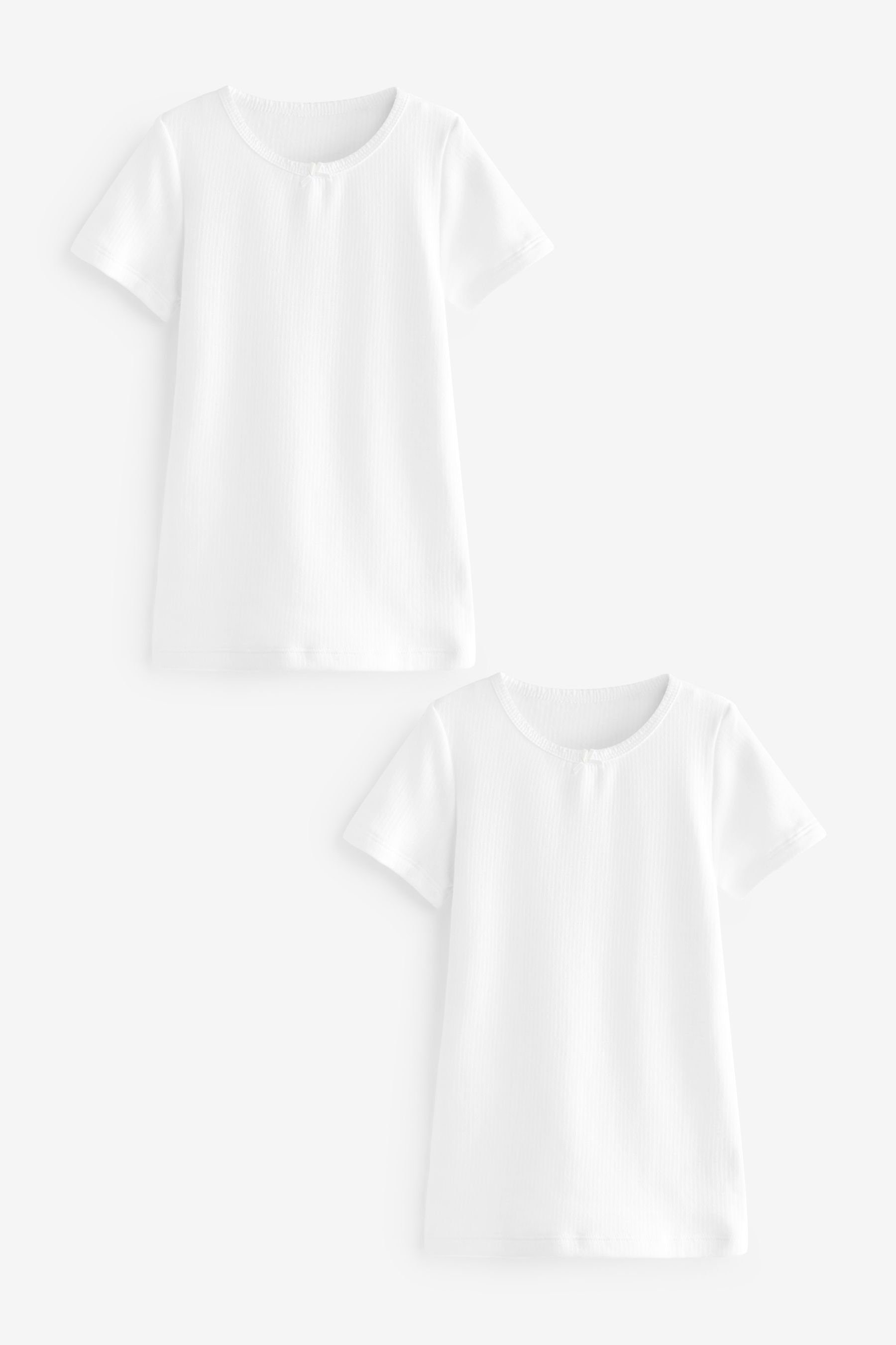 Next Pyjama Thermo-T-Shirts mit Schleifenbesatz, 2er-Pack (2 tlg)