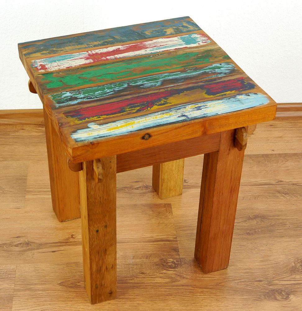 livasia Beistelltisch Couchtisch aus Java - 40x40x45cm - recyceltes Teakholz, handgefertigt