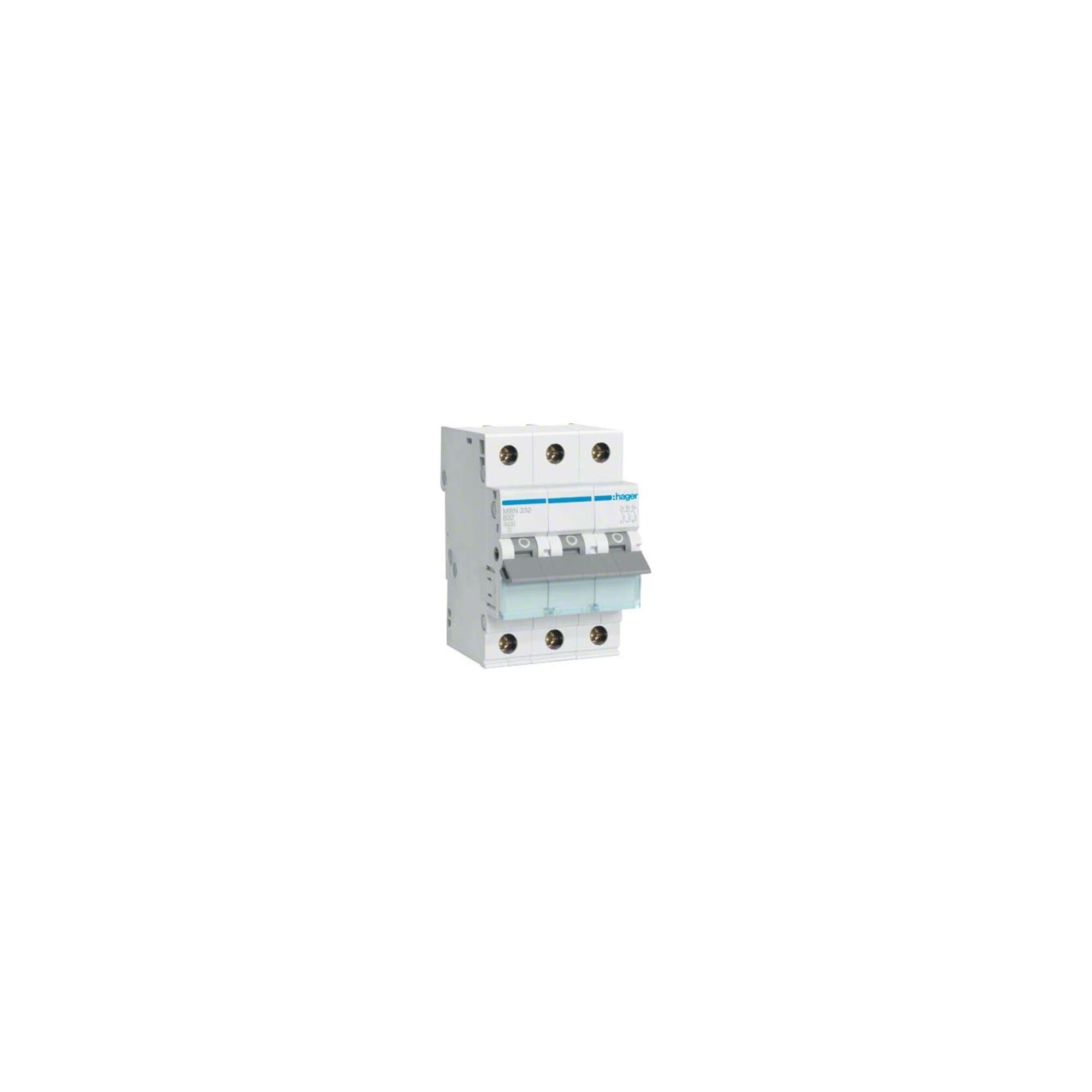 Hager Sicherungsmutter Hager Leitungsschutzschalter 3pol. B-32A, 6kA MBN332