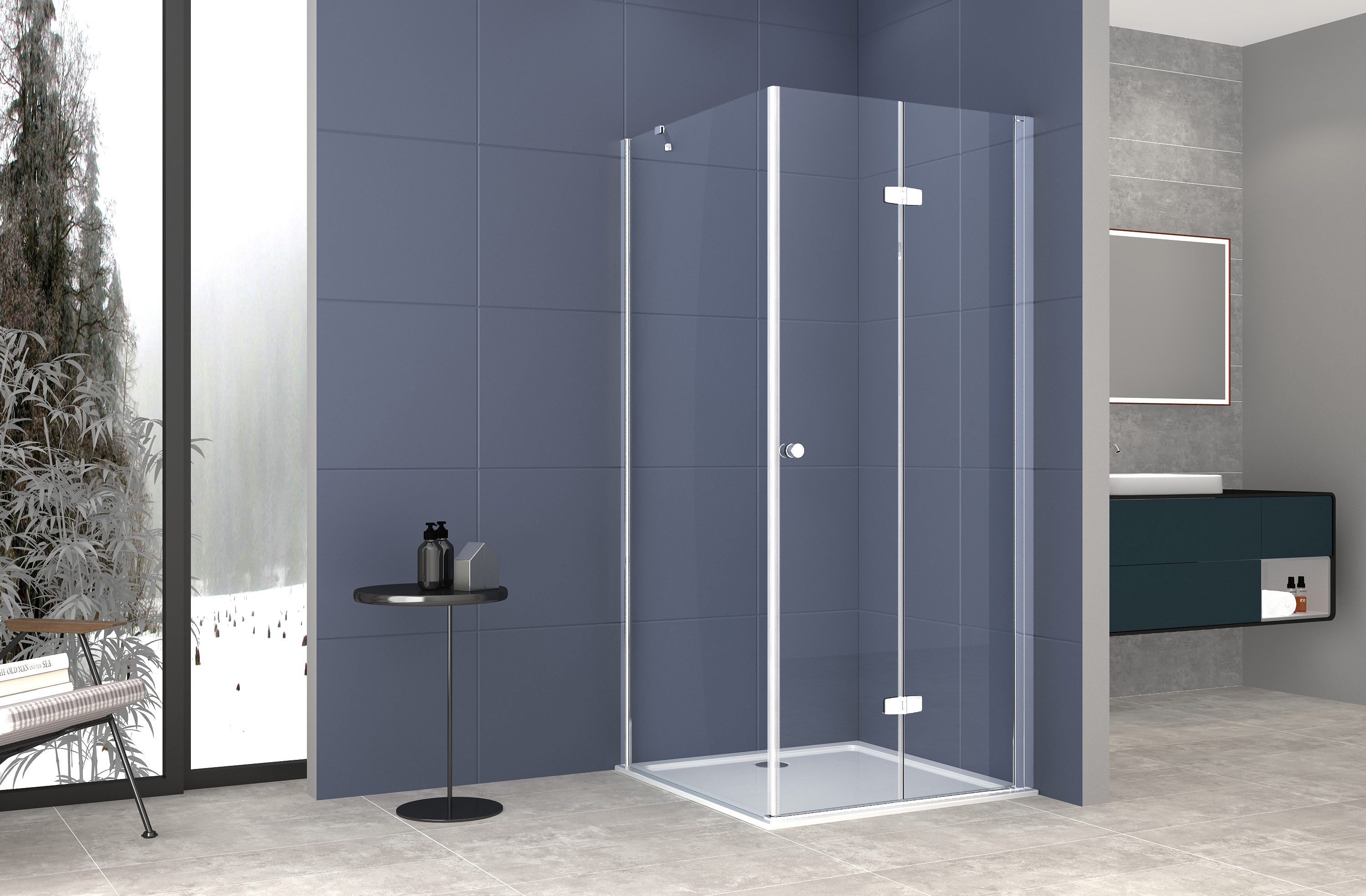 welltime Duschwand Mixwell, Einscheibensicherheitsglas, (1 von 2 Teilen für eine Ecklösung), Baukastensystem