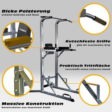 ScSPORTS® Trainingsstation ScSPORTS® Kraftstation Power Tower Kraftturm 120kg Dip Station, (1-tlg)