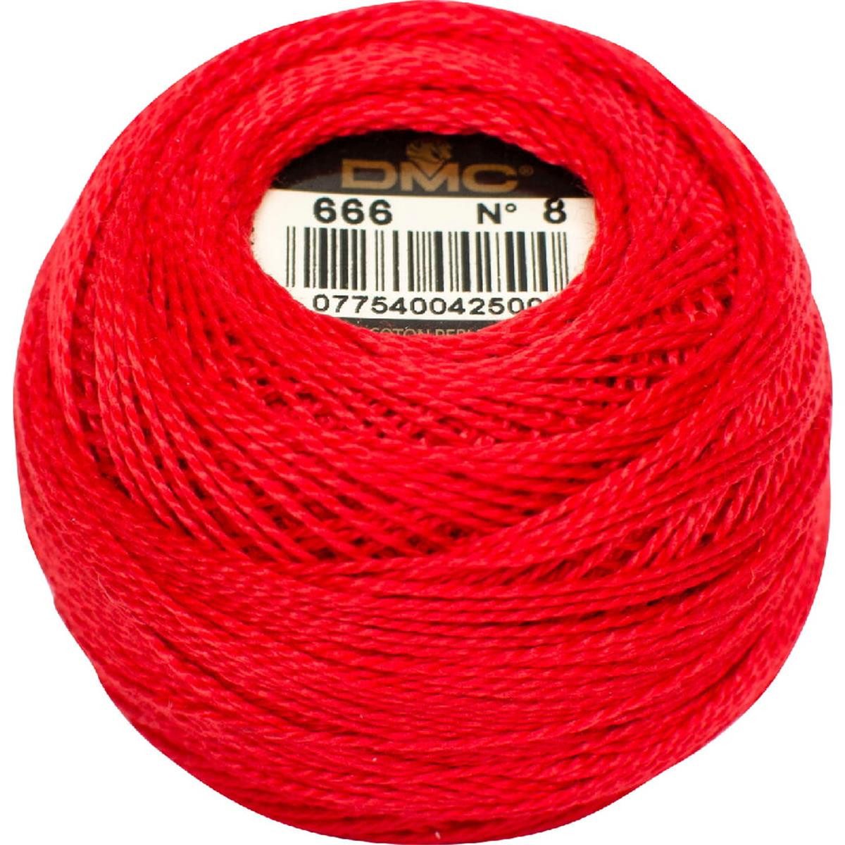 DMC DMC Perlgarn Knäuel Stärke 8, 10 g, 116A/8-666 Stickgarn, (embroidery kit by Marussia, 1-St., Hochwertiges Garn zum Stricken und Häkeln), Hochwertiges Garn zum Stricken und Häkeln