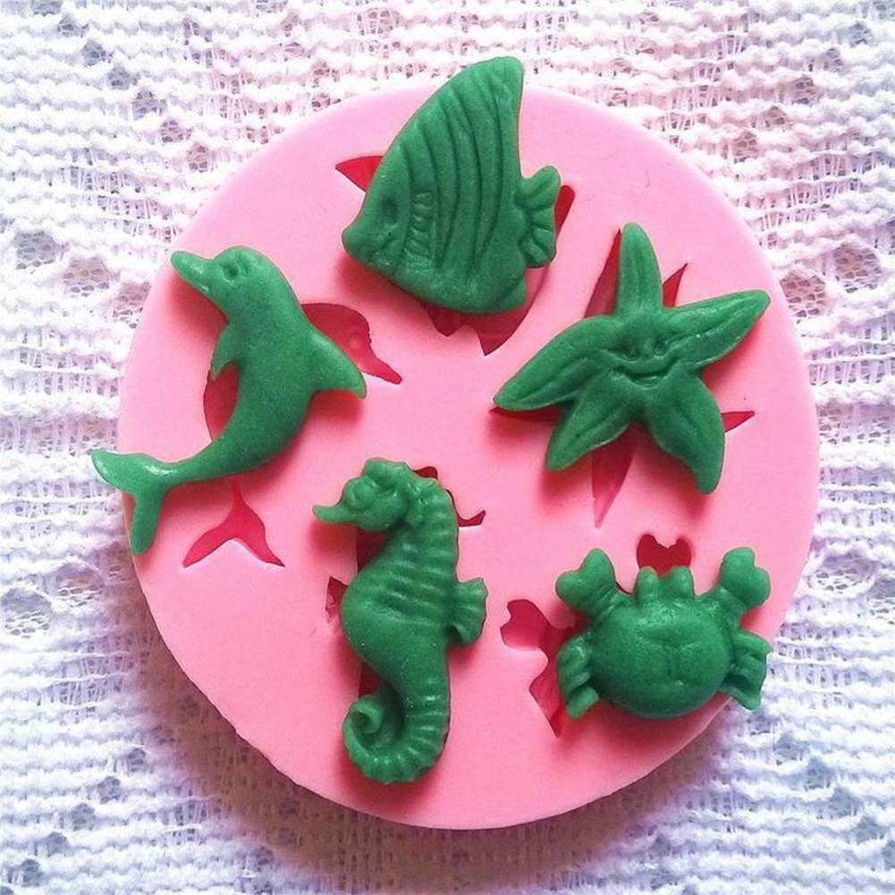 Blusmart Muffinform Ozean Kuchen Form Unregelmäßige Tier Silikon Form DIY Form Rosa Festival