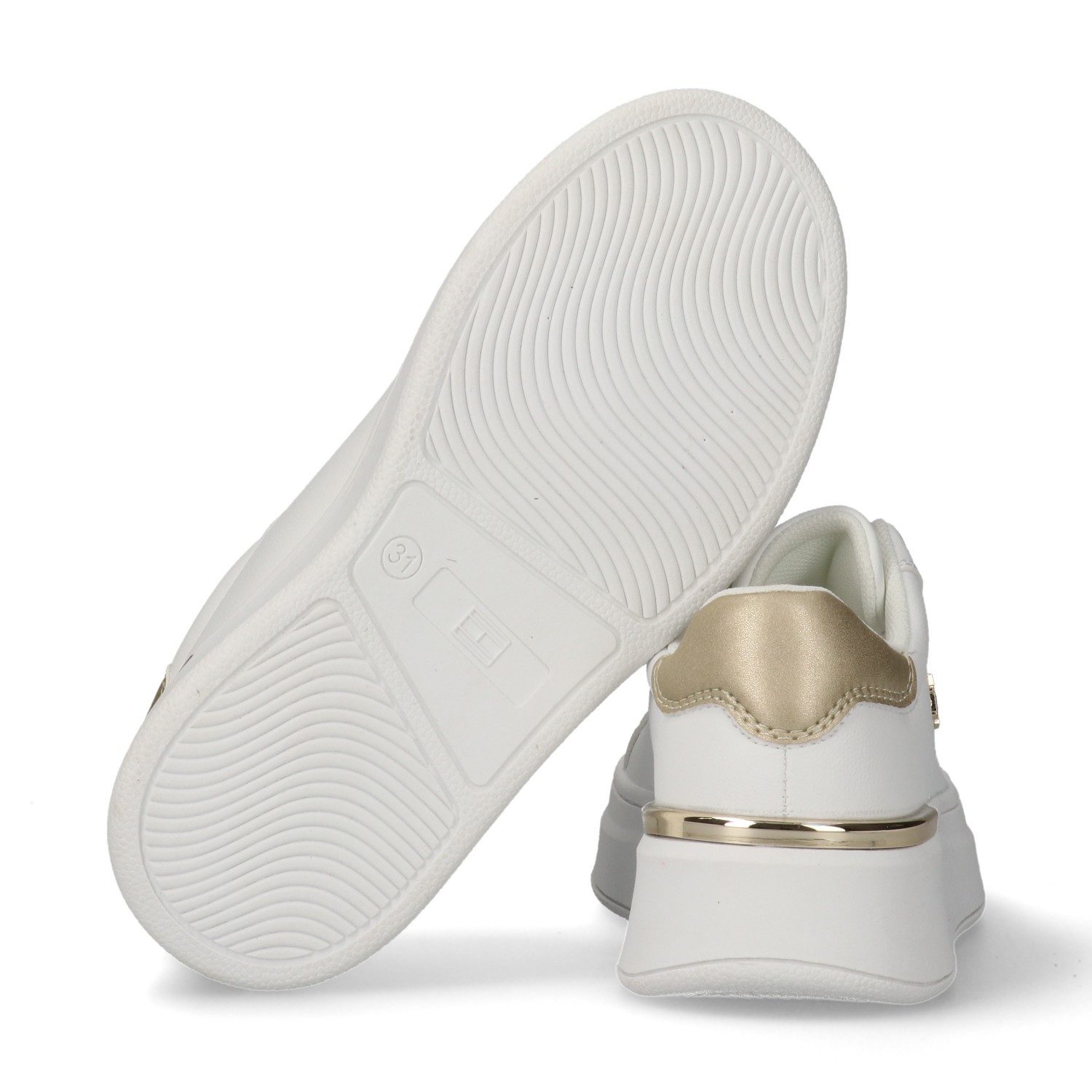 Tommy Hilfiger Sneaker Freizeitschuh, Halbschuh, Schnürer mit goldfarbenen Besätzen