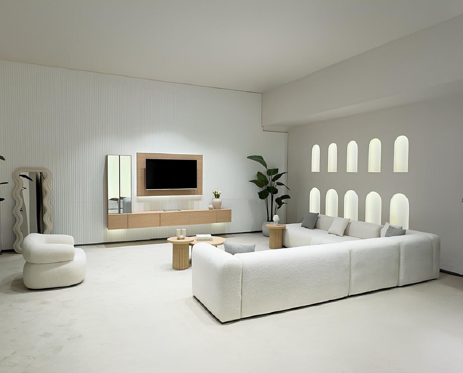 JVmoebel TV-Wand Robuste Wohnzimmer TV-Möbel Designer TV-Wand 2x TV-Unterschränke, Made in Europa