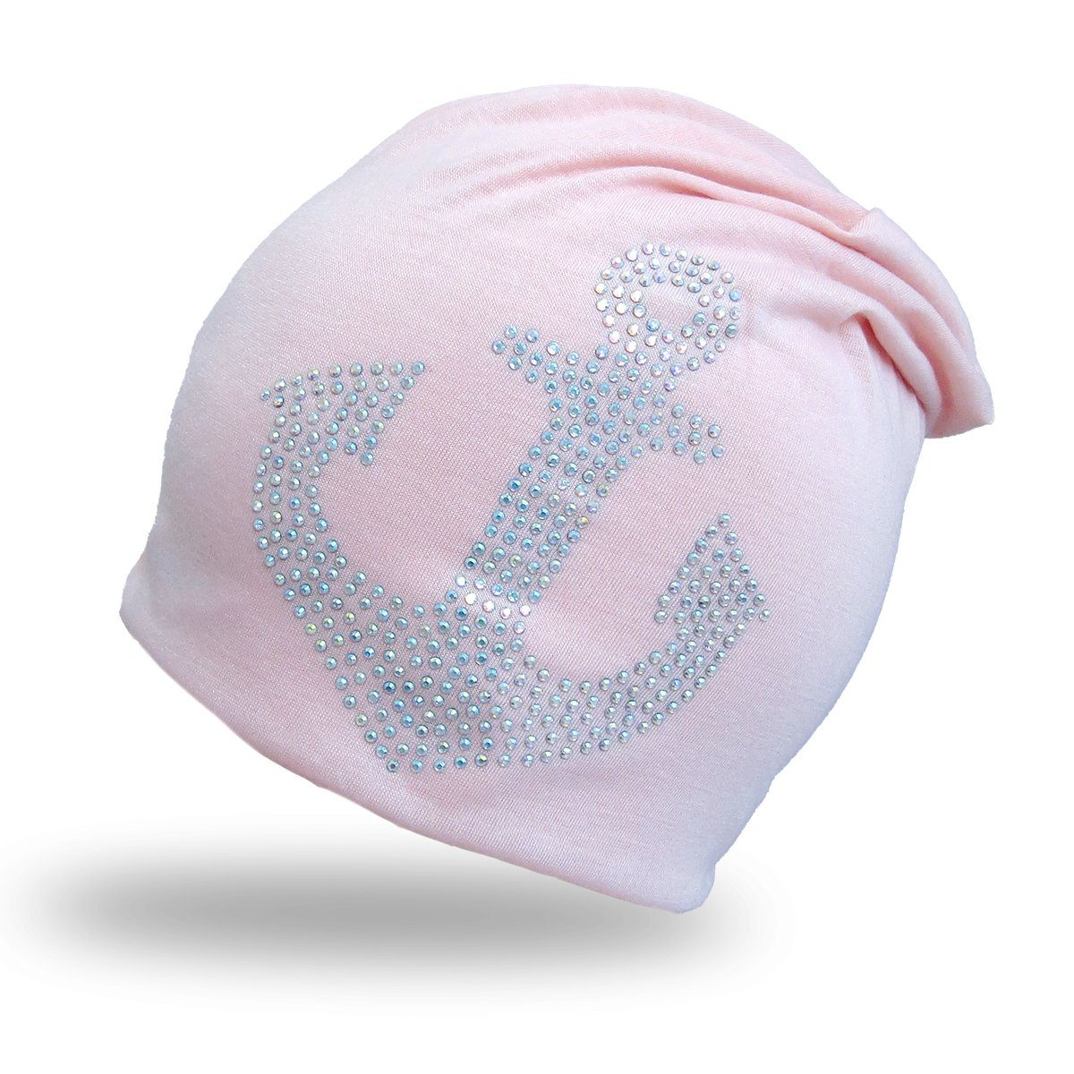 Frühbuchungsrabatt Sonia Originelli Beanie Beanie "Prisma Mütze Kindermütze Strasssteine Anker" rosa Kind