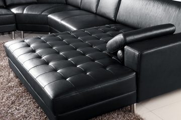 JVmoebel Ecksofa Schwarz Ecksofa U-Form Luxus Stil Modern Wohnzimmer Sofa SOFORT, 1 Teile, Made in Europa