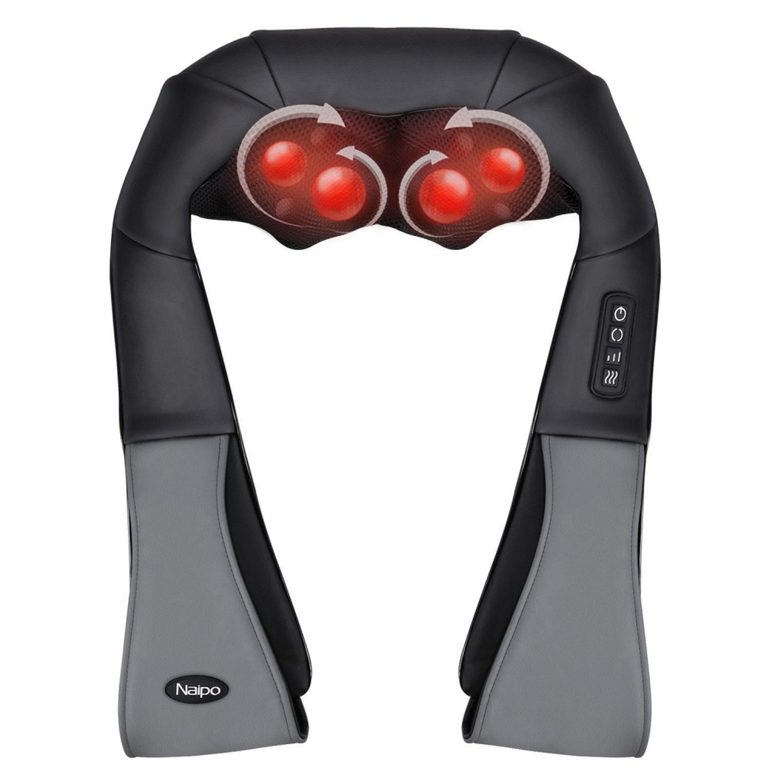 ASPRIA Nacken-Massagegerät mit Wärme, 5D Shiatsu Massagegerät für Nacken, Schulter und Rücken, 3 Modi, Freie Hände, Typ-C Tragbares, für Büro Zuhause
