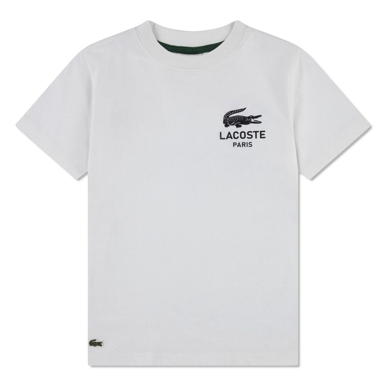 Lacoste T-Shirt Lacoste Jungen-T-Shirt „LACOSTE PARIS“ mit Print – Weiß