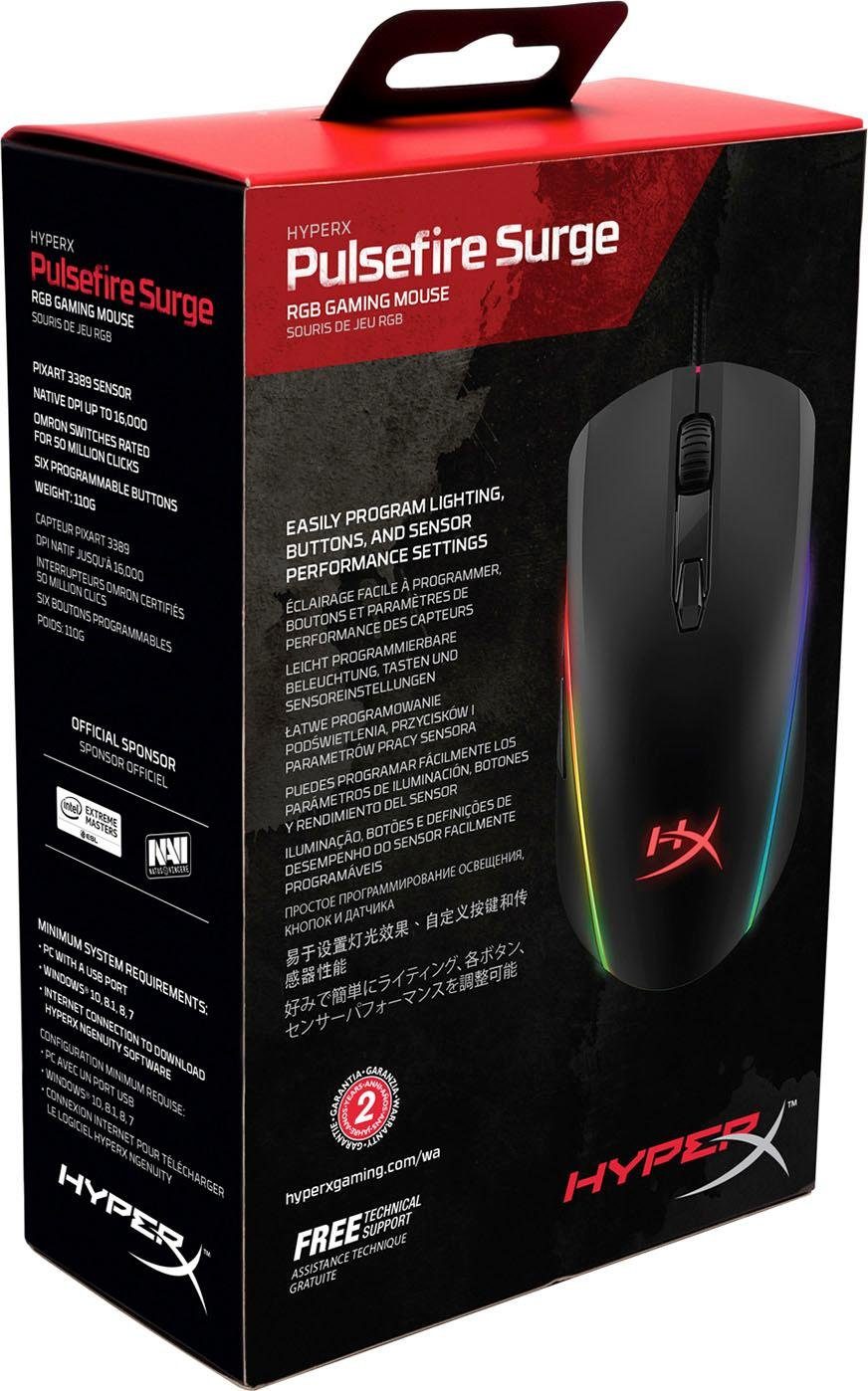 Surge Gaming-Maus (kabelgebunden) RGB Pulsefire HyperX HyperX