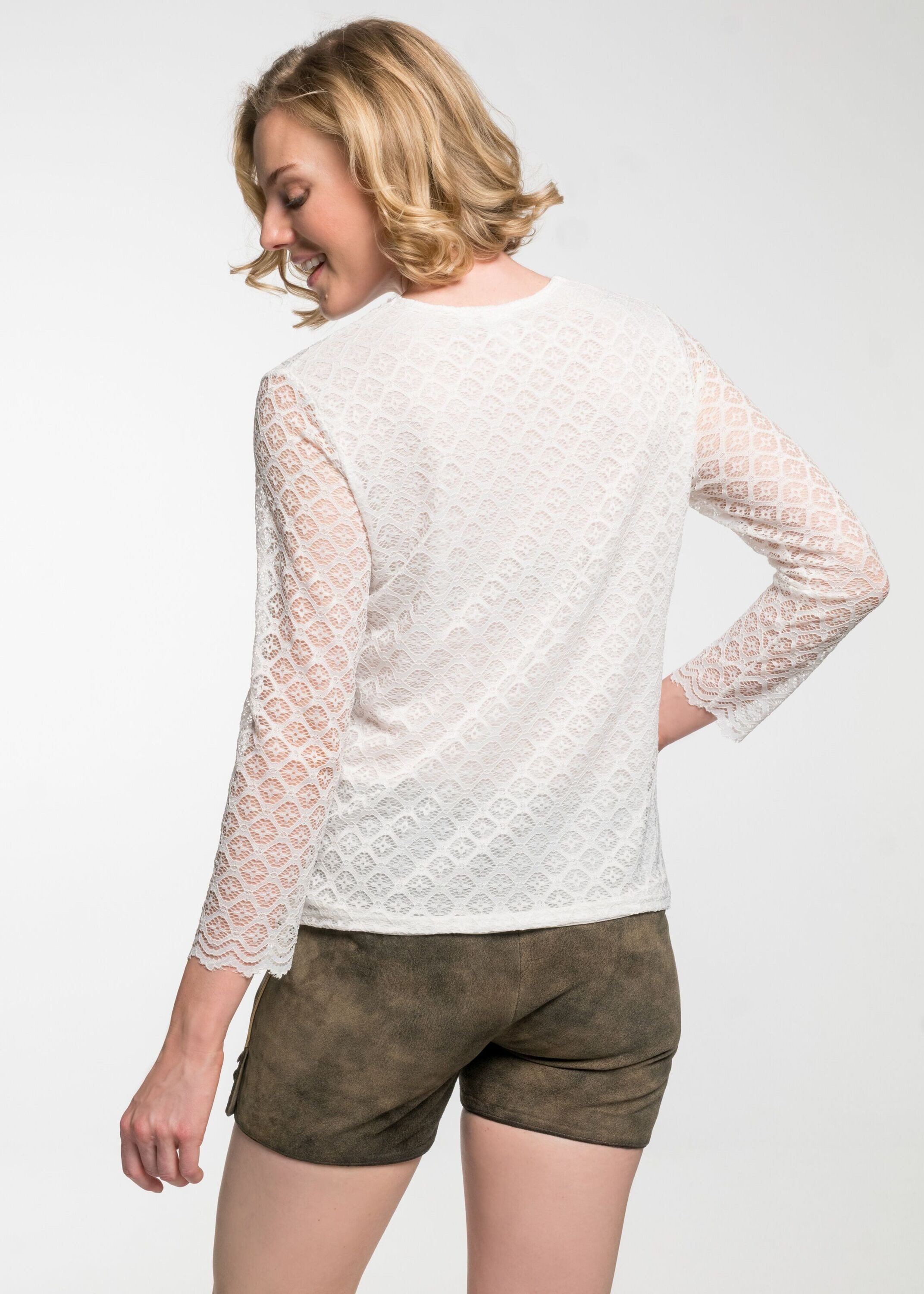 Spieth & Wensky Trachtenbluse Eva S&W Label am Blusensaum