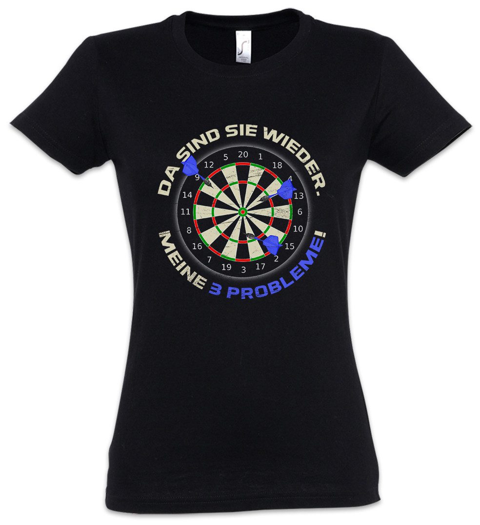 Print-Shirt Darts Probleme Damen T-Shirt Dartscheibe Spiel Sport Hobby 180 Pfeile